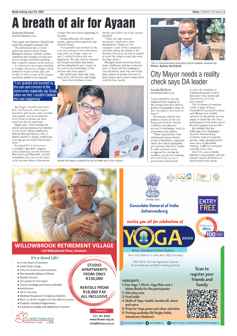 Sandton Chronicle 23 June 2023 page 3