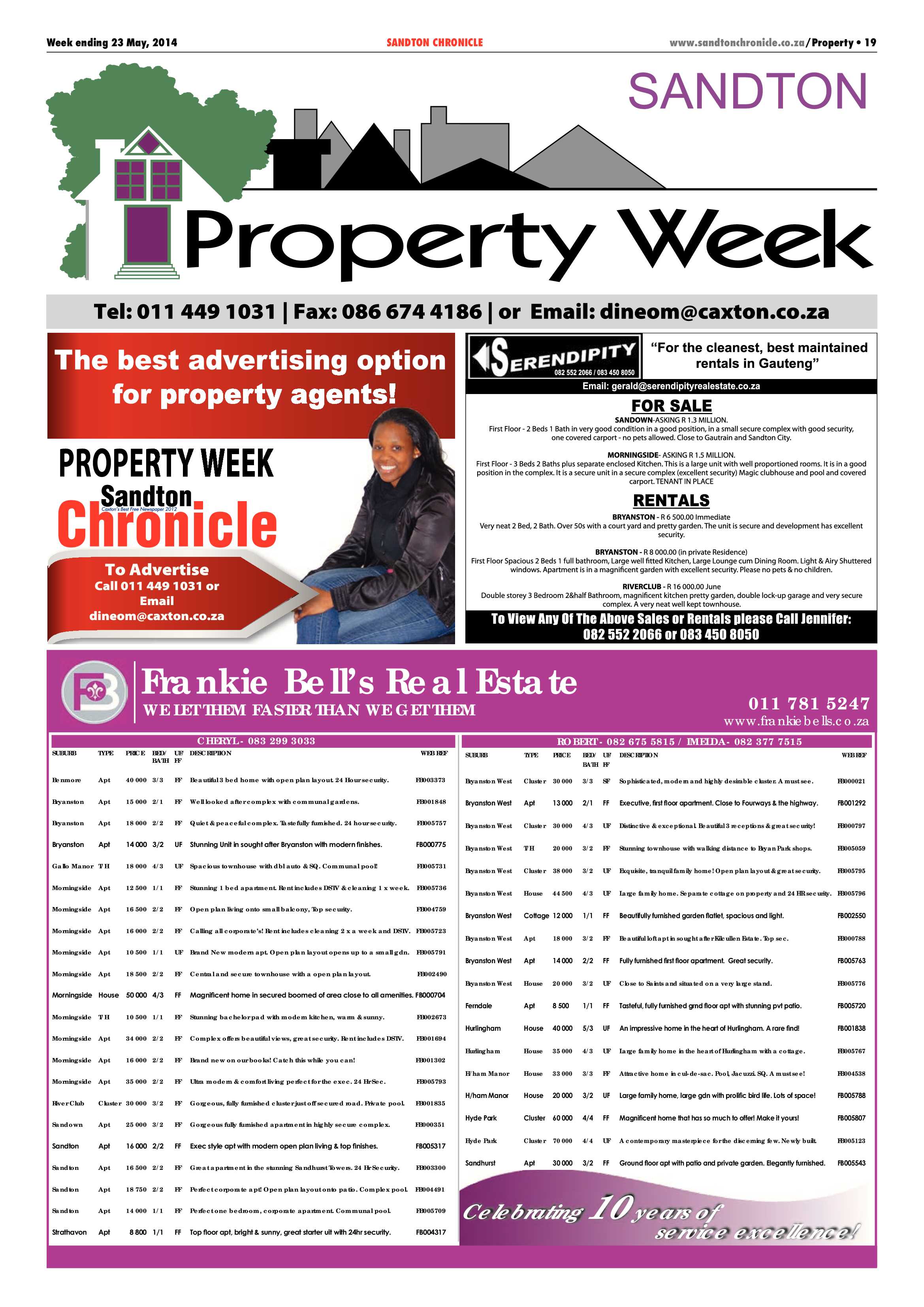 Sandton Chronicle 23 May 2014 page 19