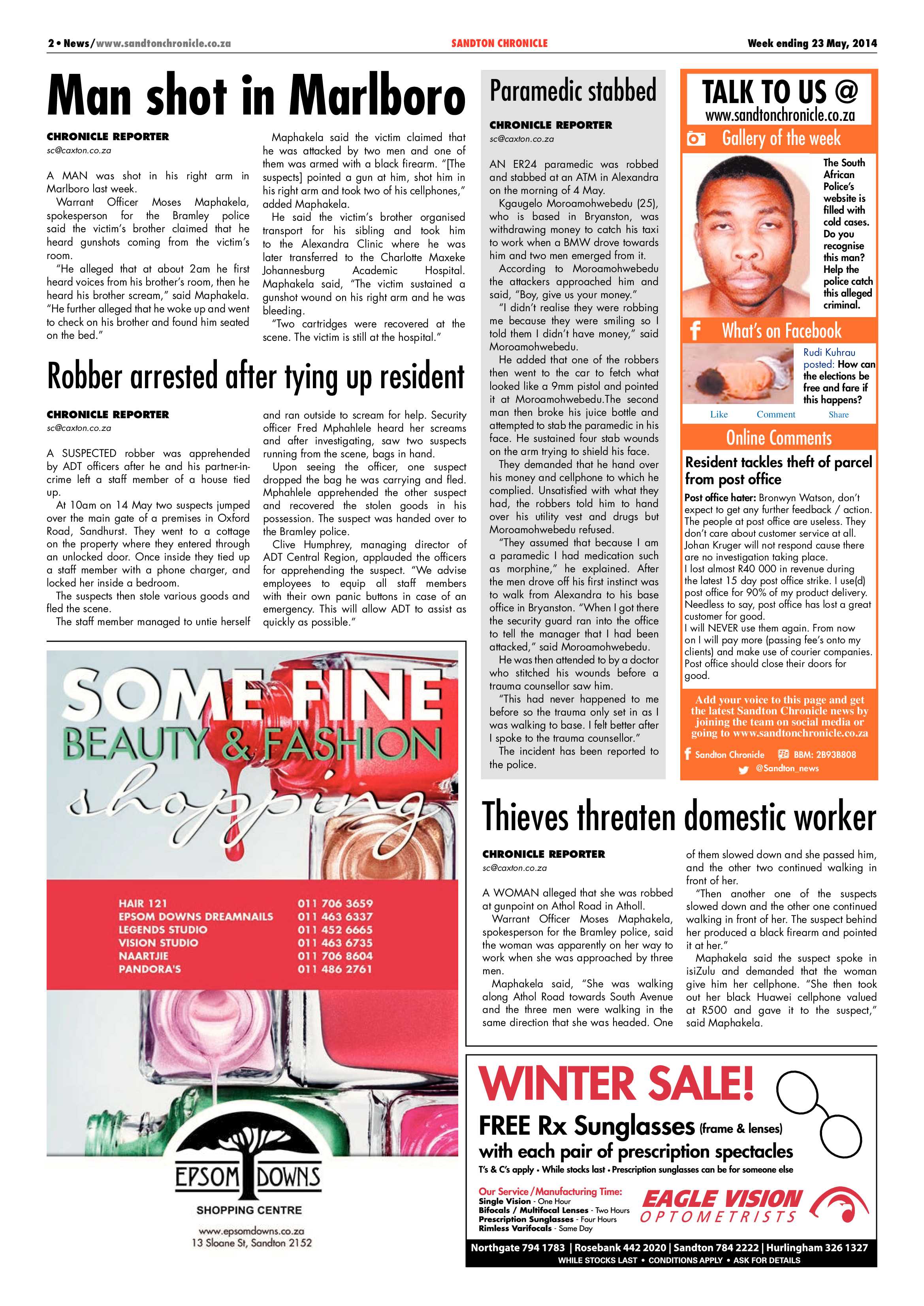 Sandton Chronicle 23 May 2014 page 2
