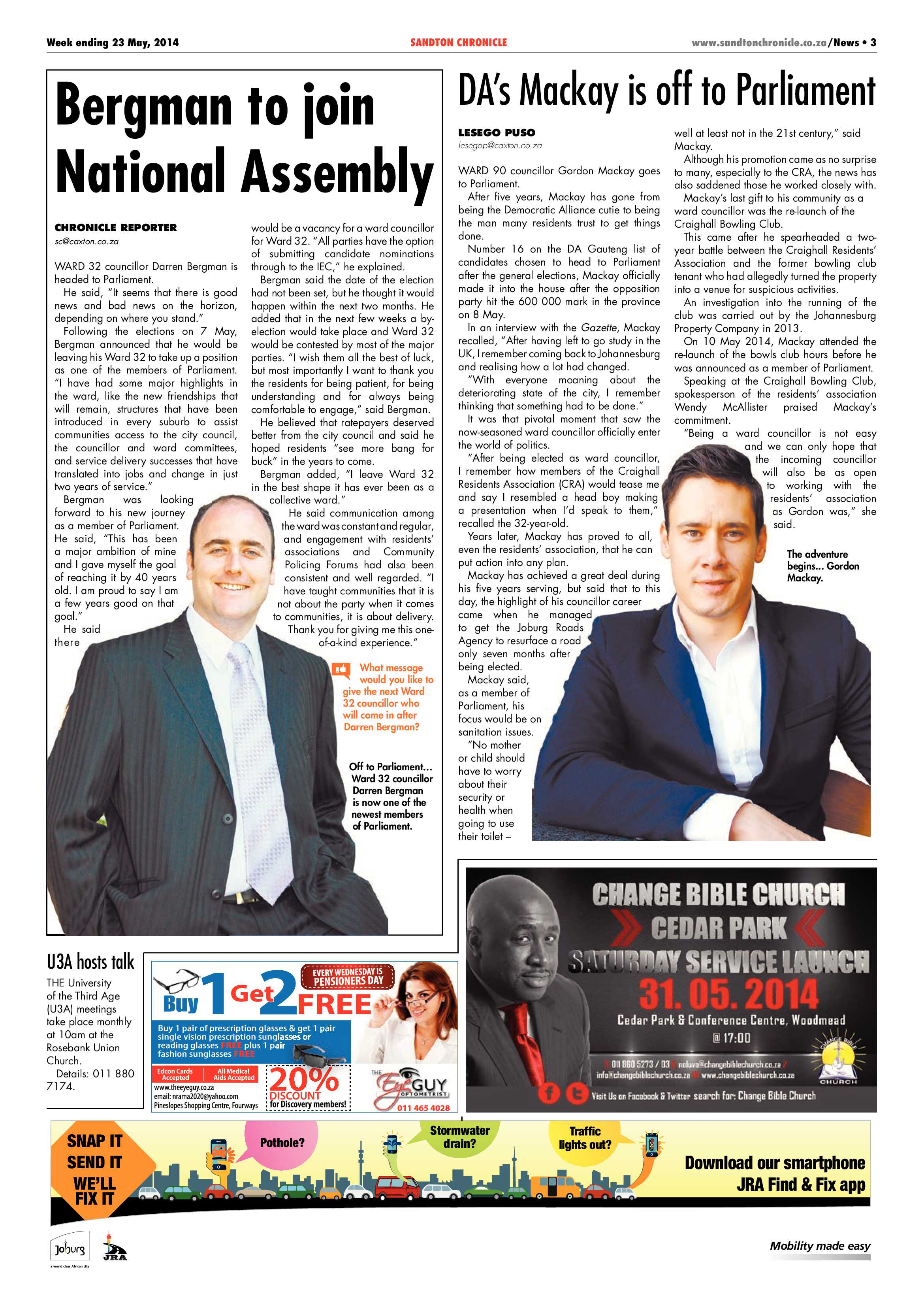 Sandton Chronicle 23 May 2014 page 3