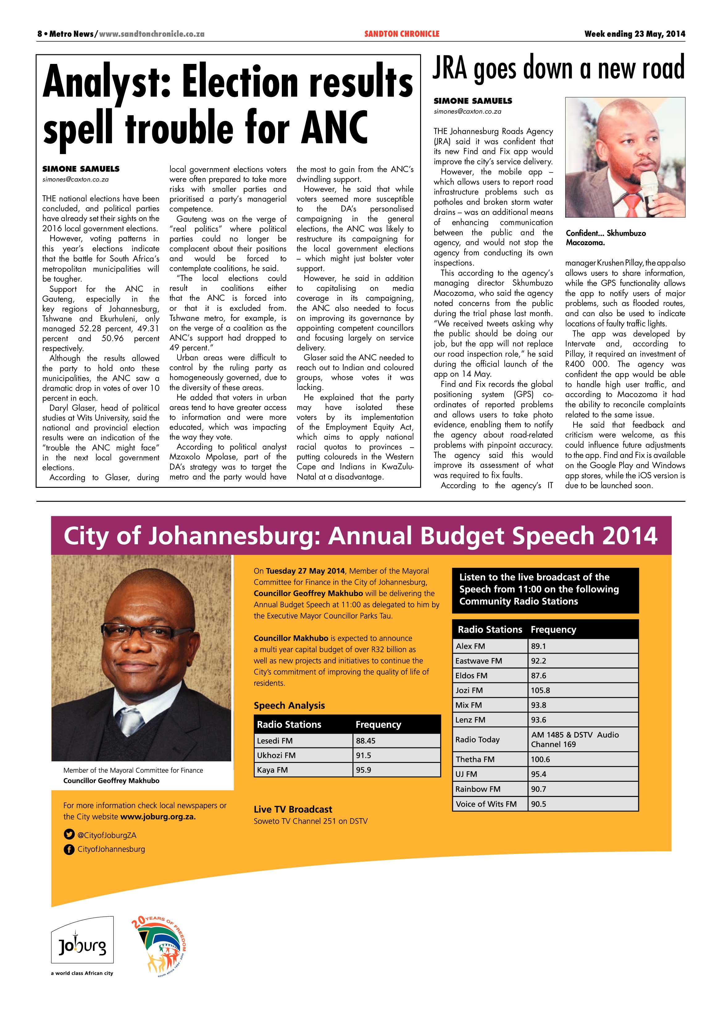 Sandton Chronicle 23 May 2014 page 8