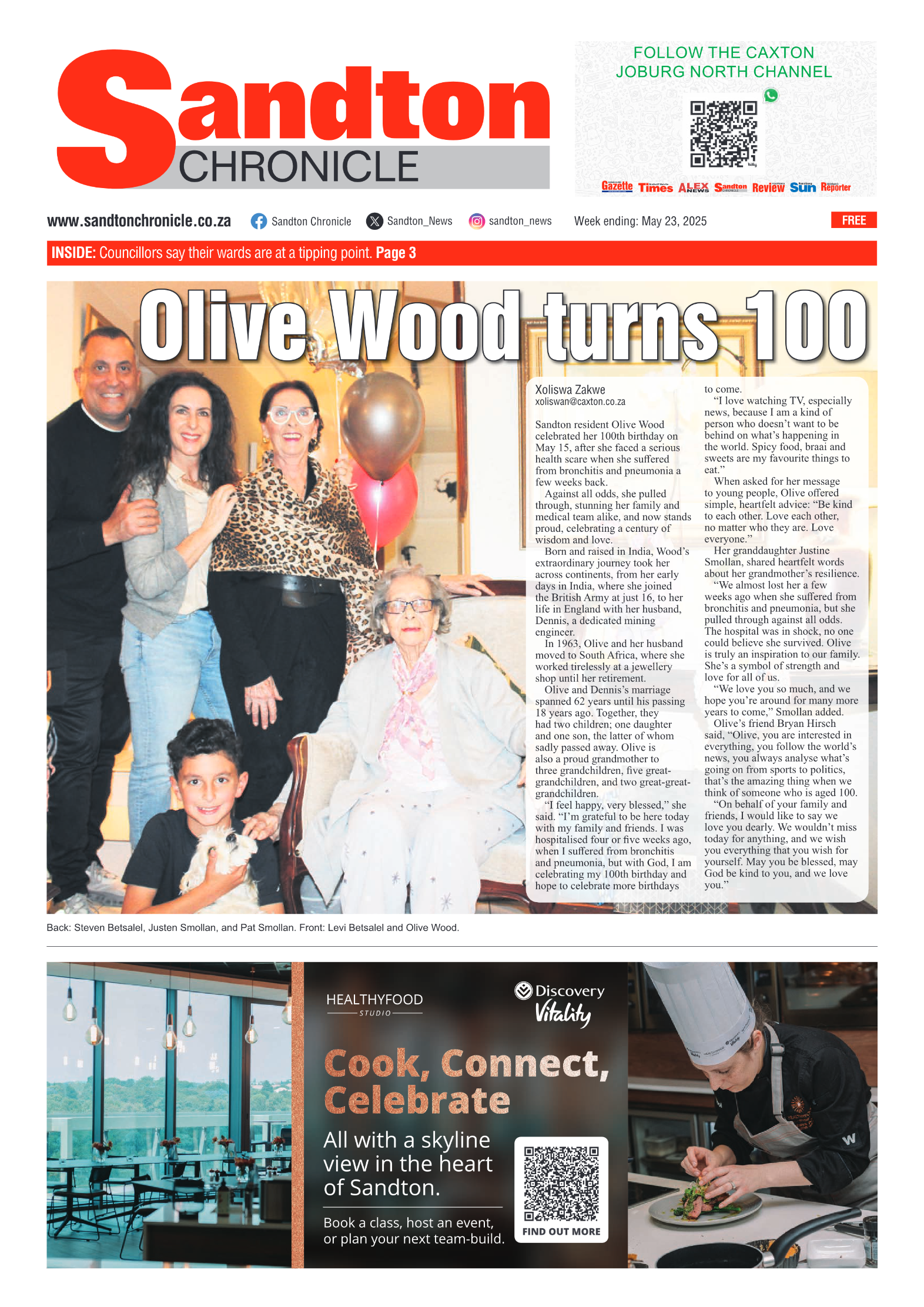 Sandton Chronicle 23 May 2025 page 1