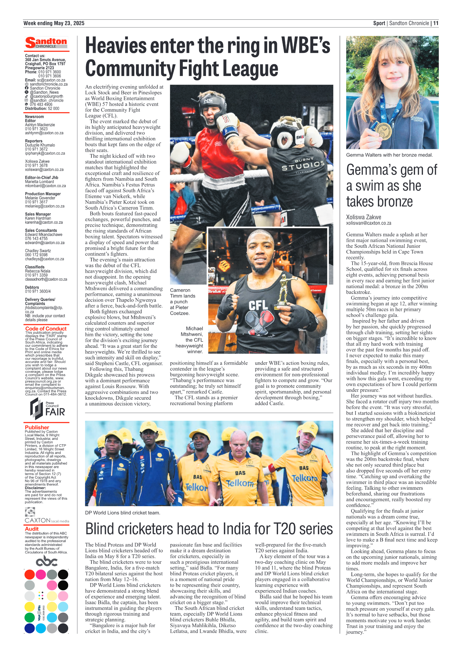 Sandton Chronicle 23 May 2025 page 11