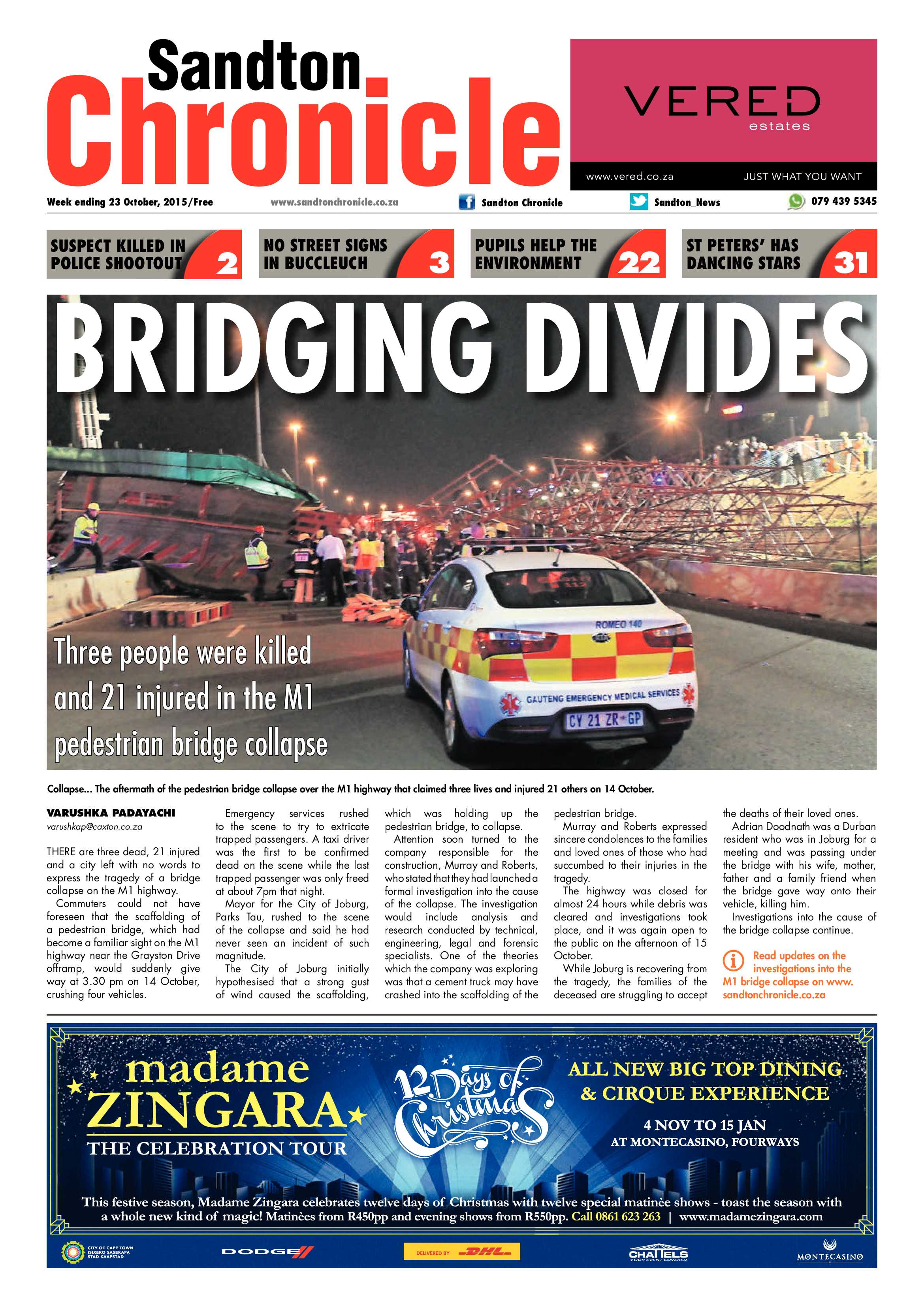 Sandton Chronicle 23 October 2015 page 1