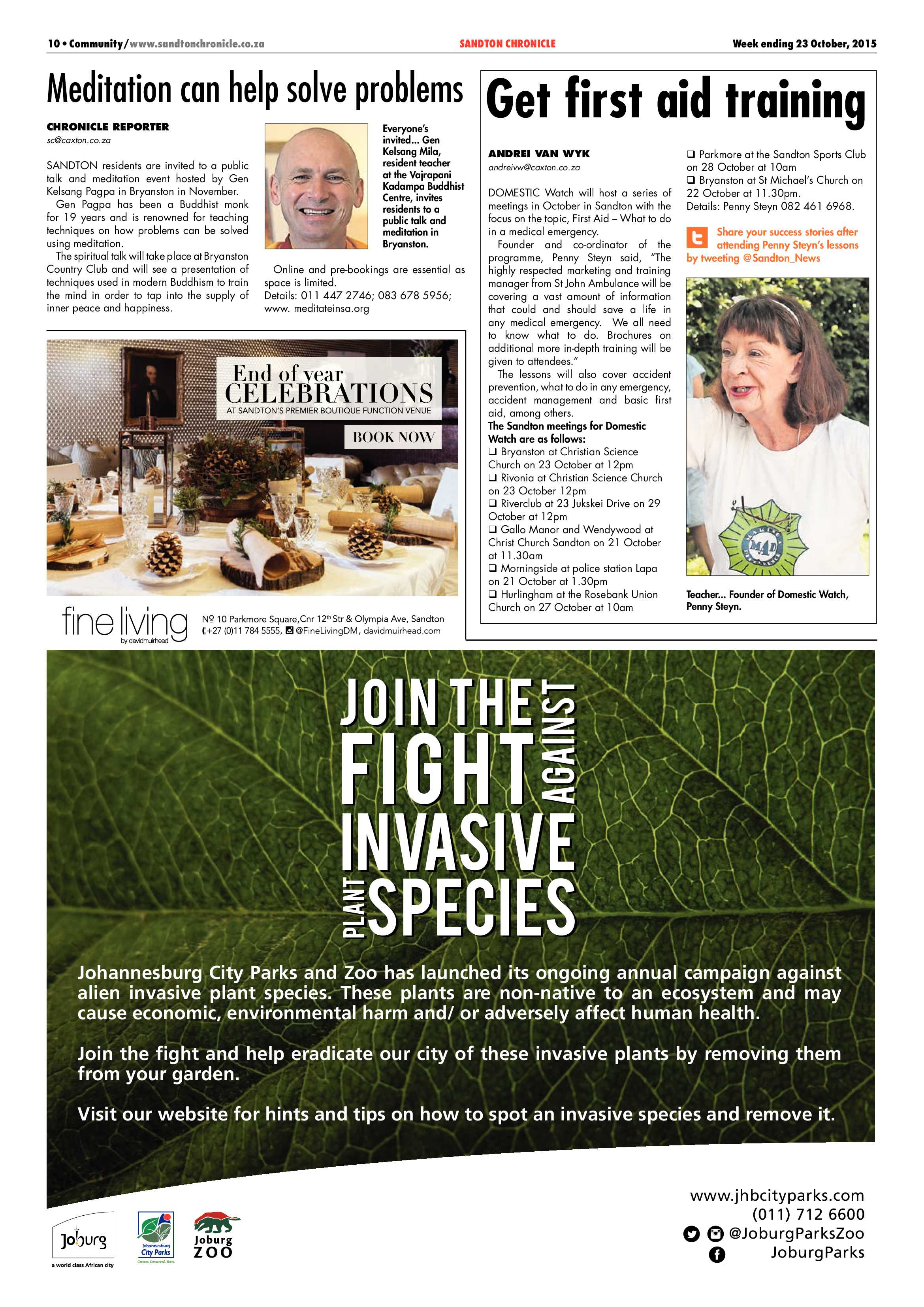 Sandton Chronicle 23 October 2015 page 10