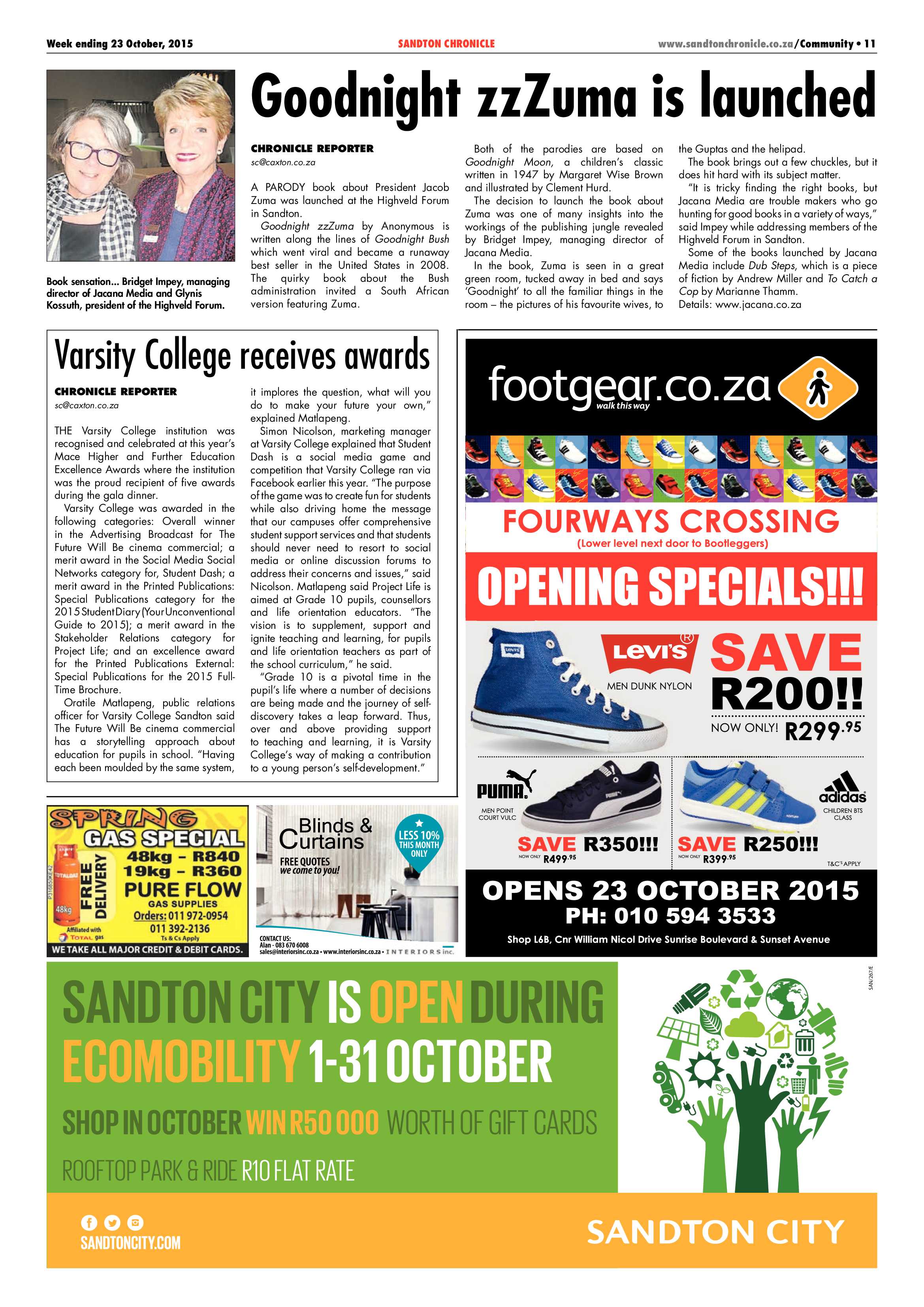 Sandton Chronicle 23 October 2015 page 11