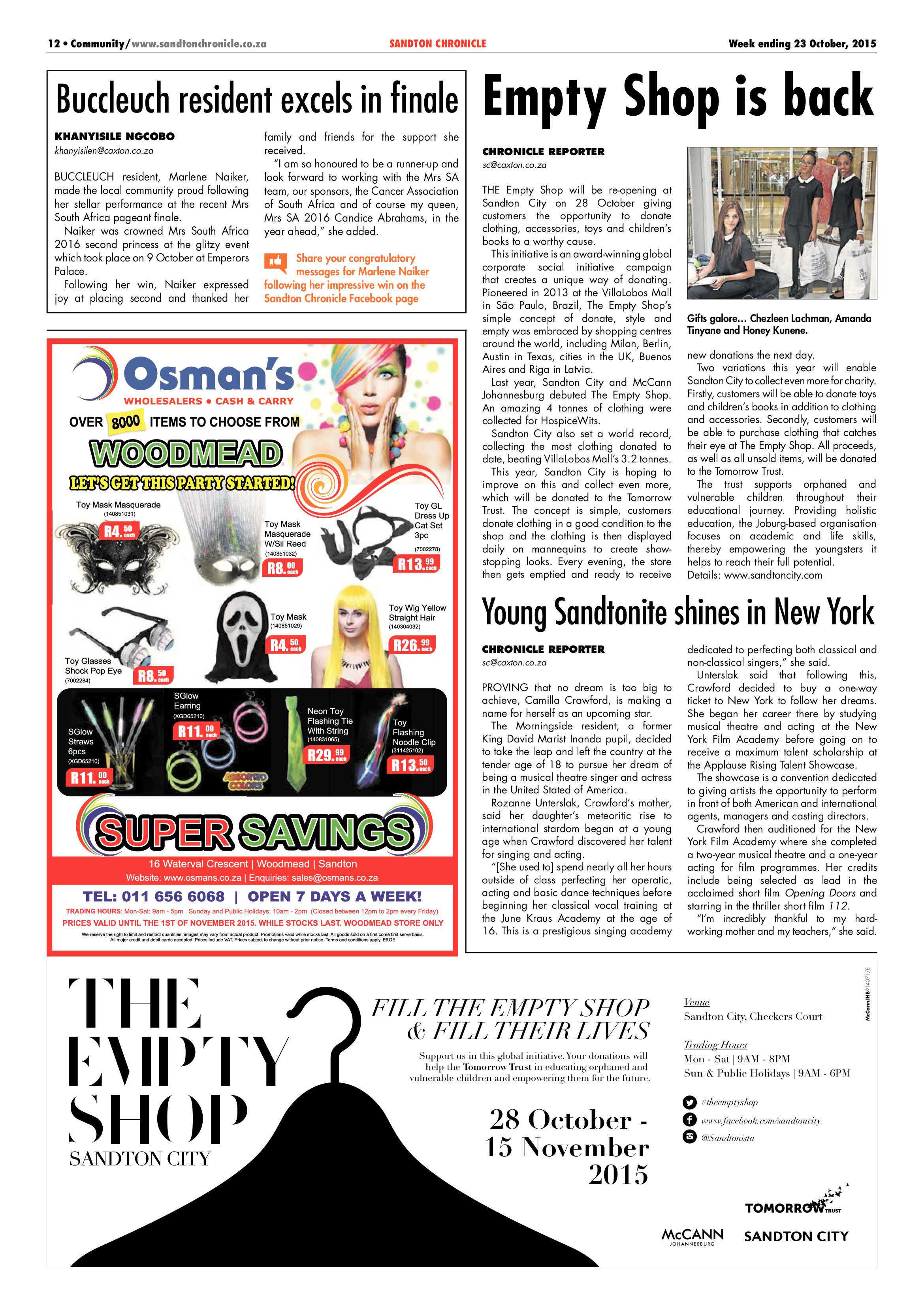 Sandton Chronicle 23 October 2015 page 12