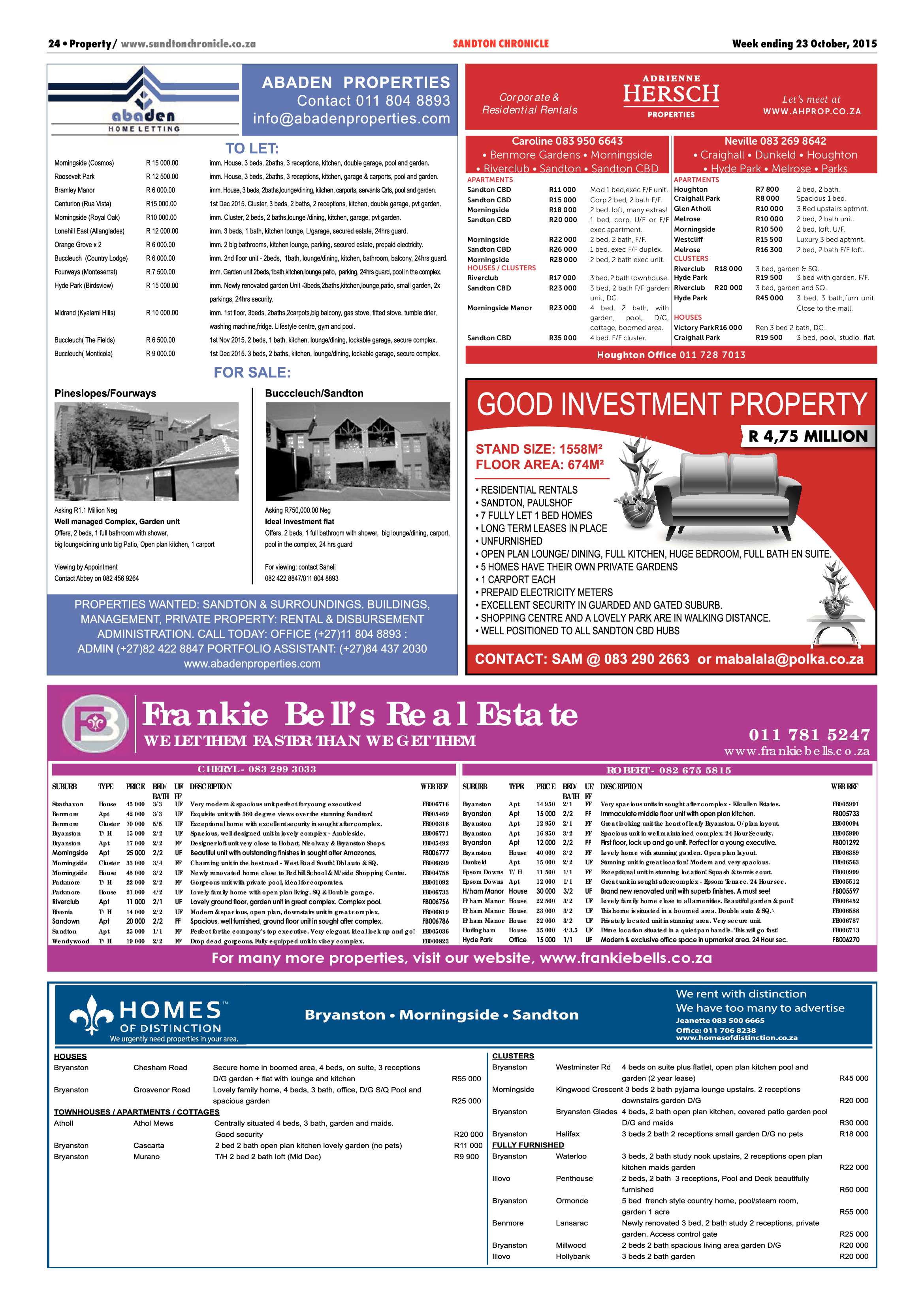 Sandton Chronicle 23 October 2015 page 24