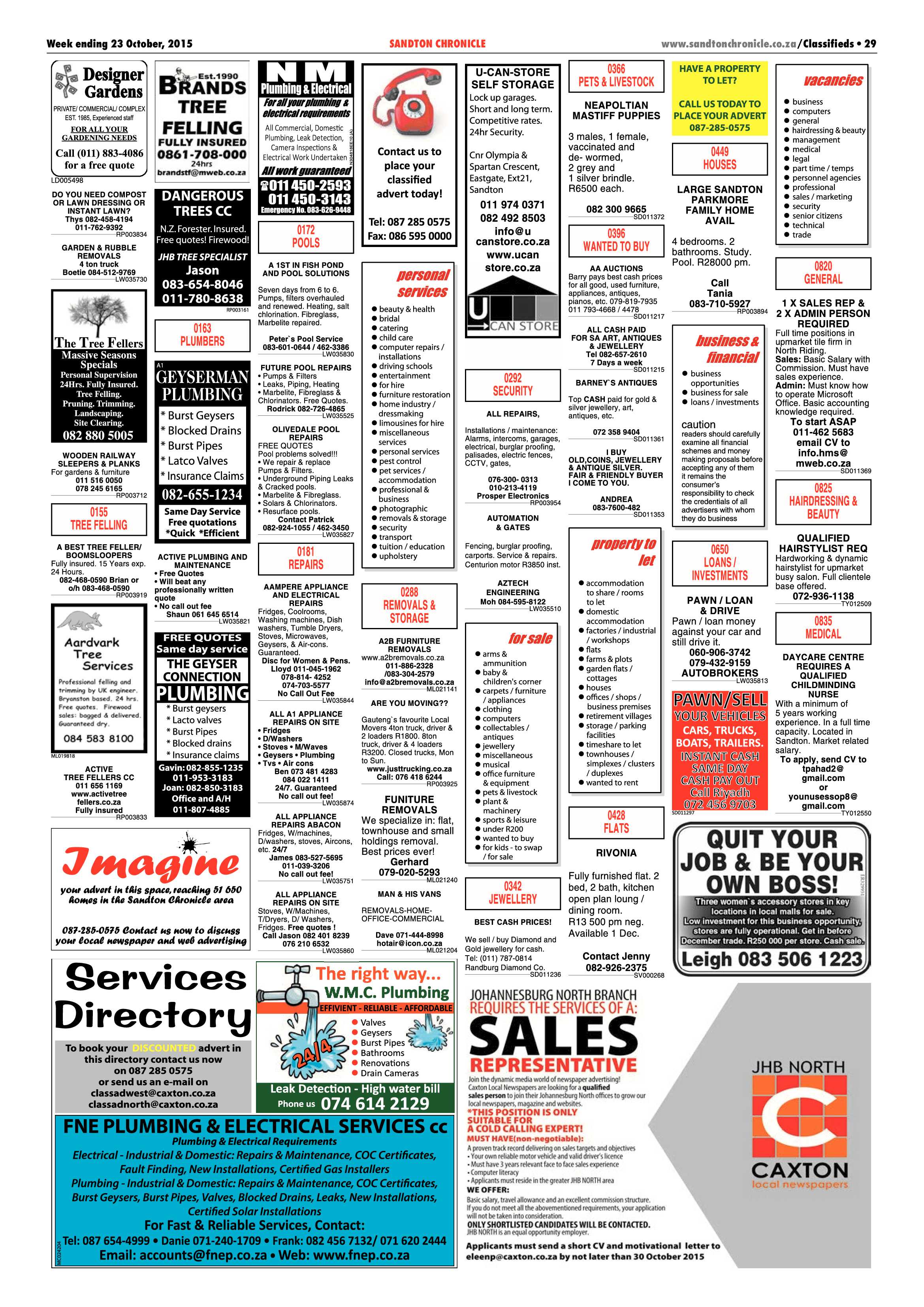 Sandton Chronicle 23 October 2015 page 29