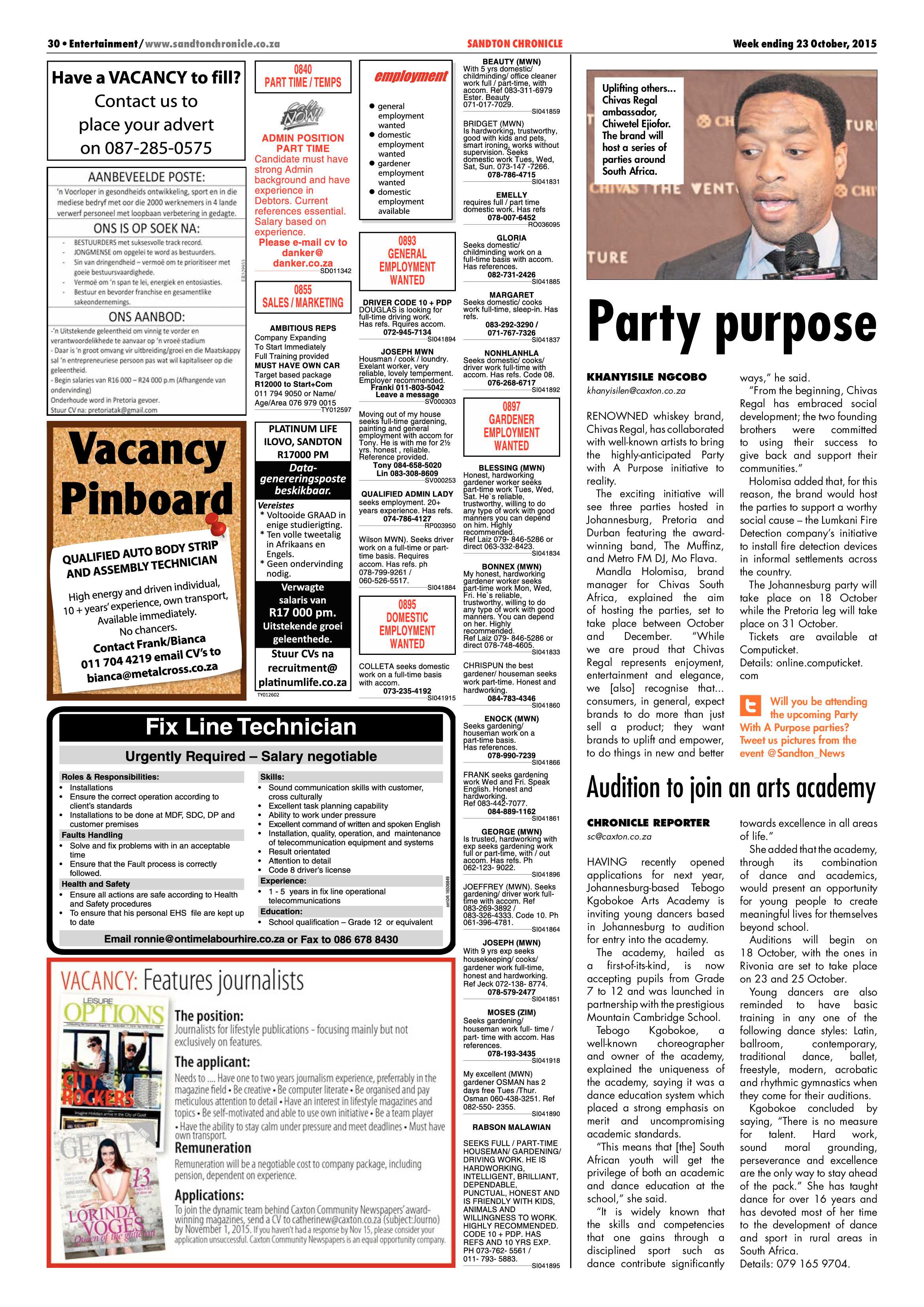 Sandton Chronicle 23 October 2015 page 30