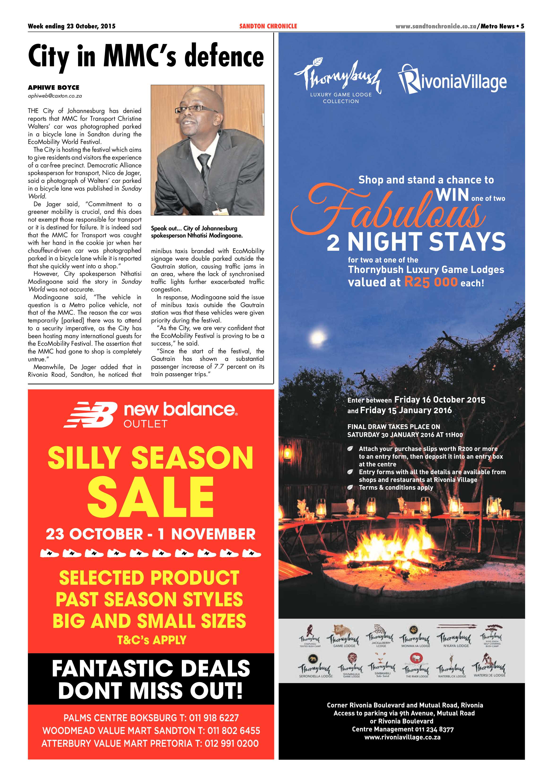 Sandton Chronicle 23 October 2015 page 5