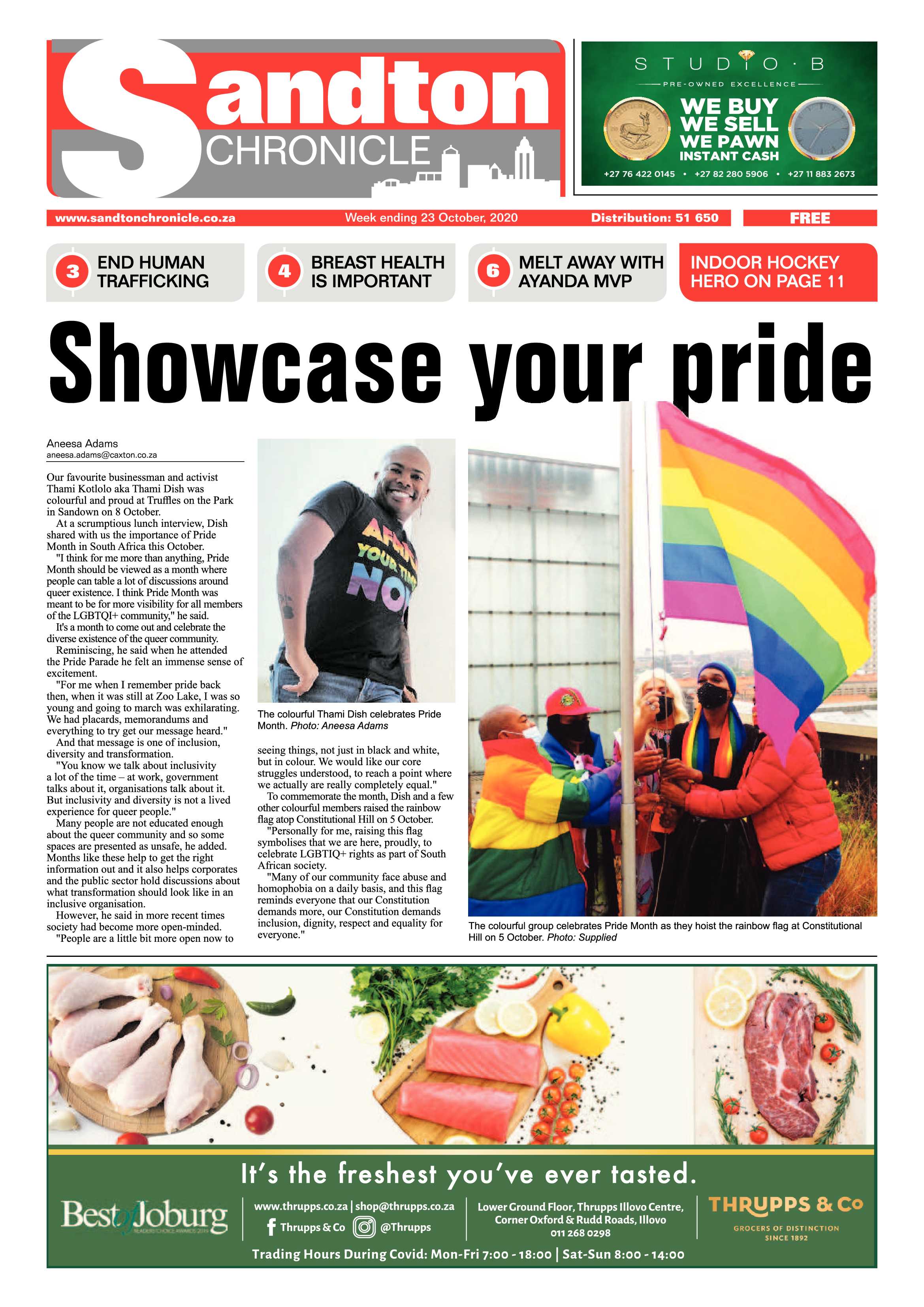 Sandton Chronicle 23 October 2020 page 1