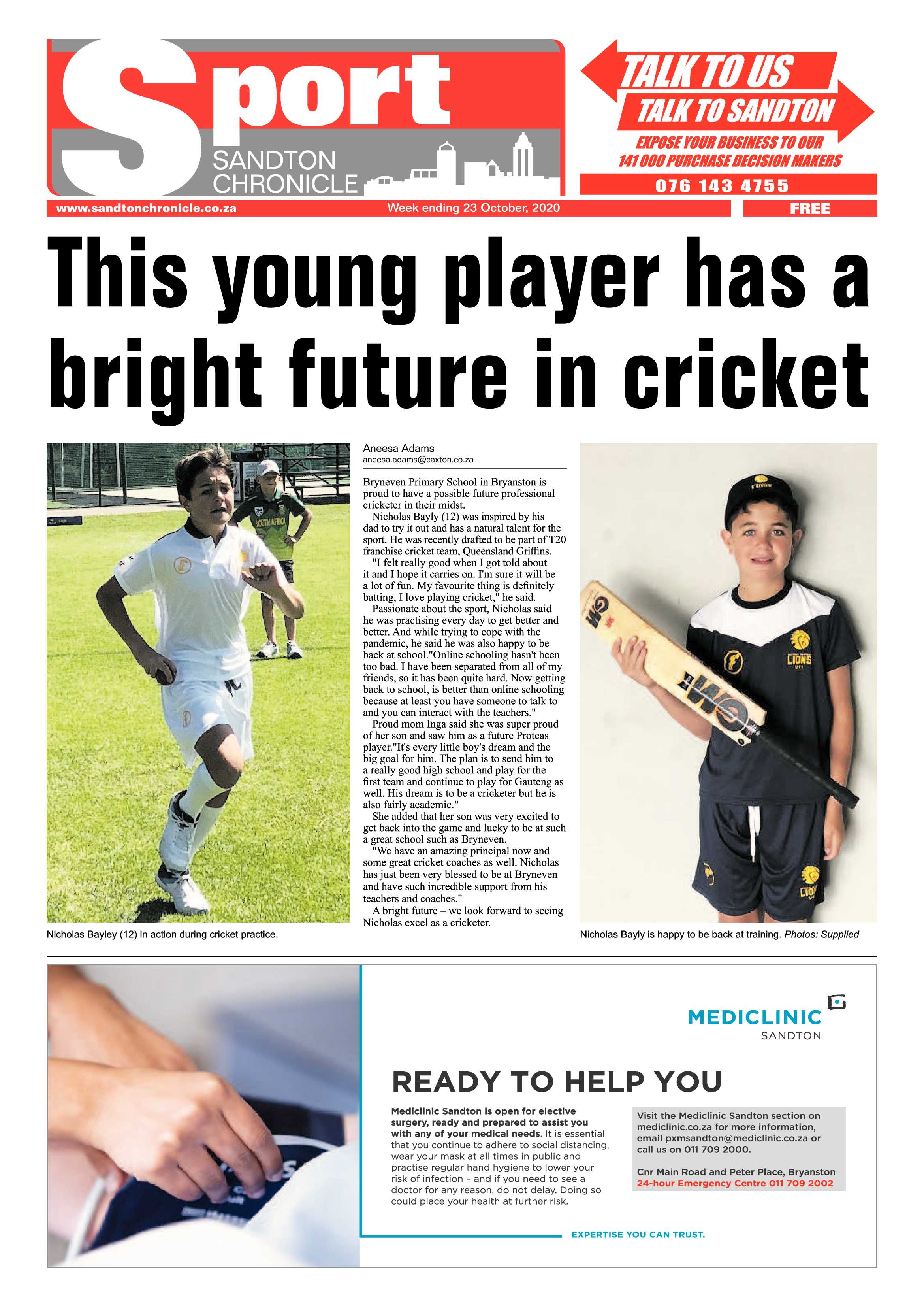 Sandton Chronicle 23 October 2020 page 12