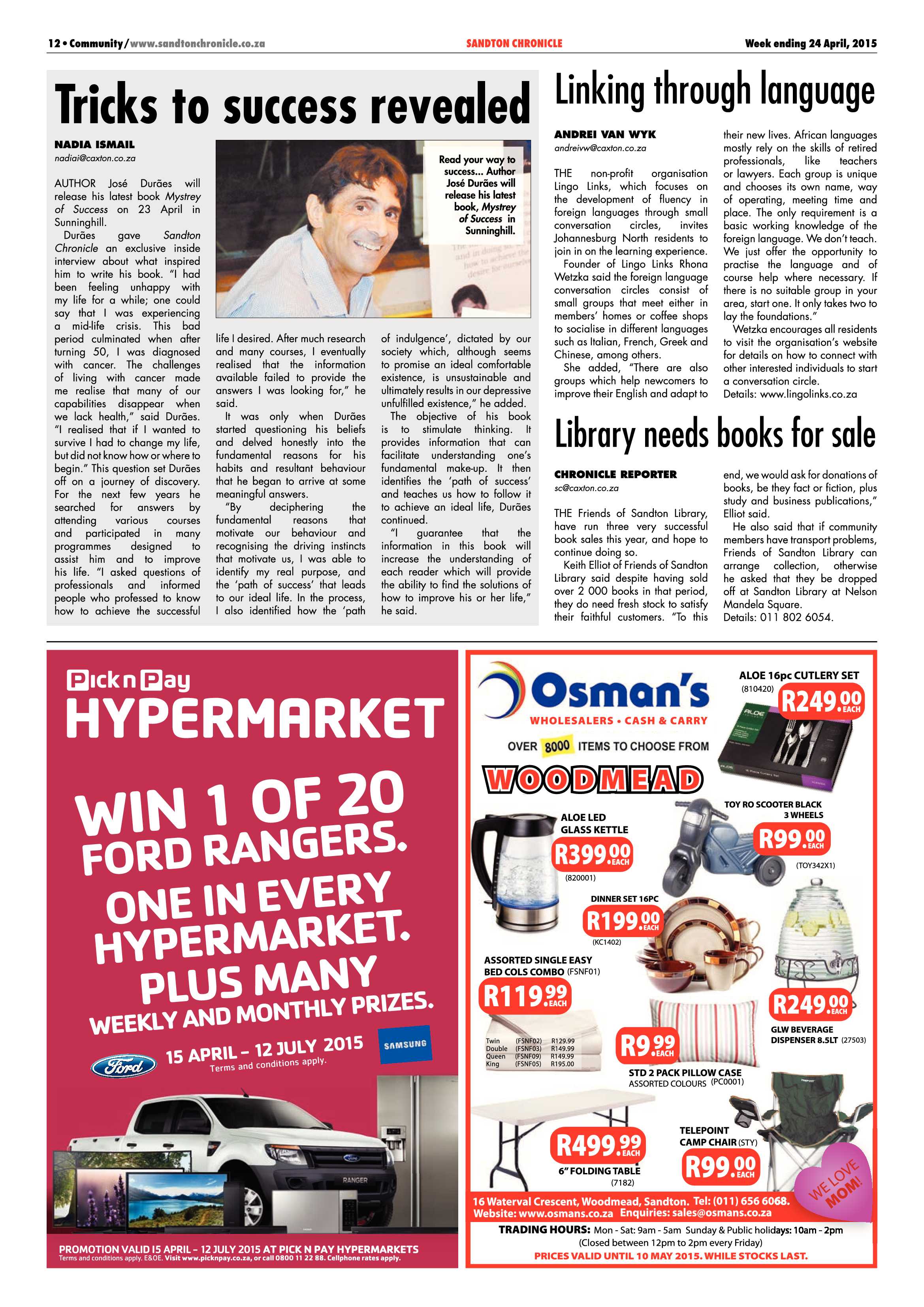 Sandton Chronicle 24 April 2015 page 12