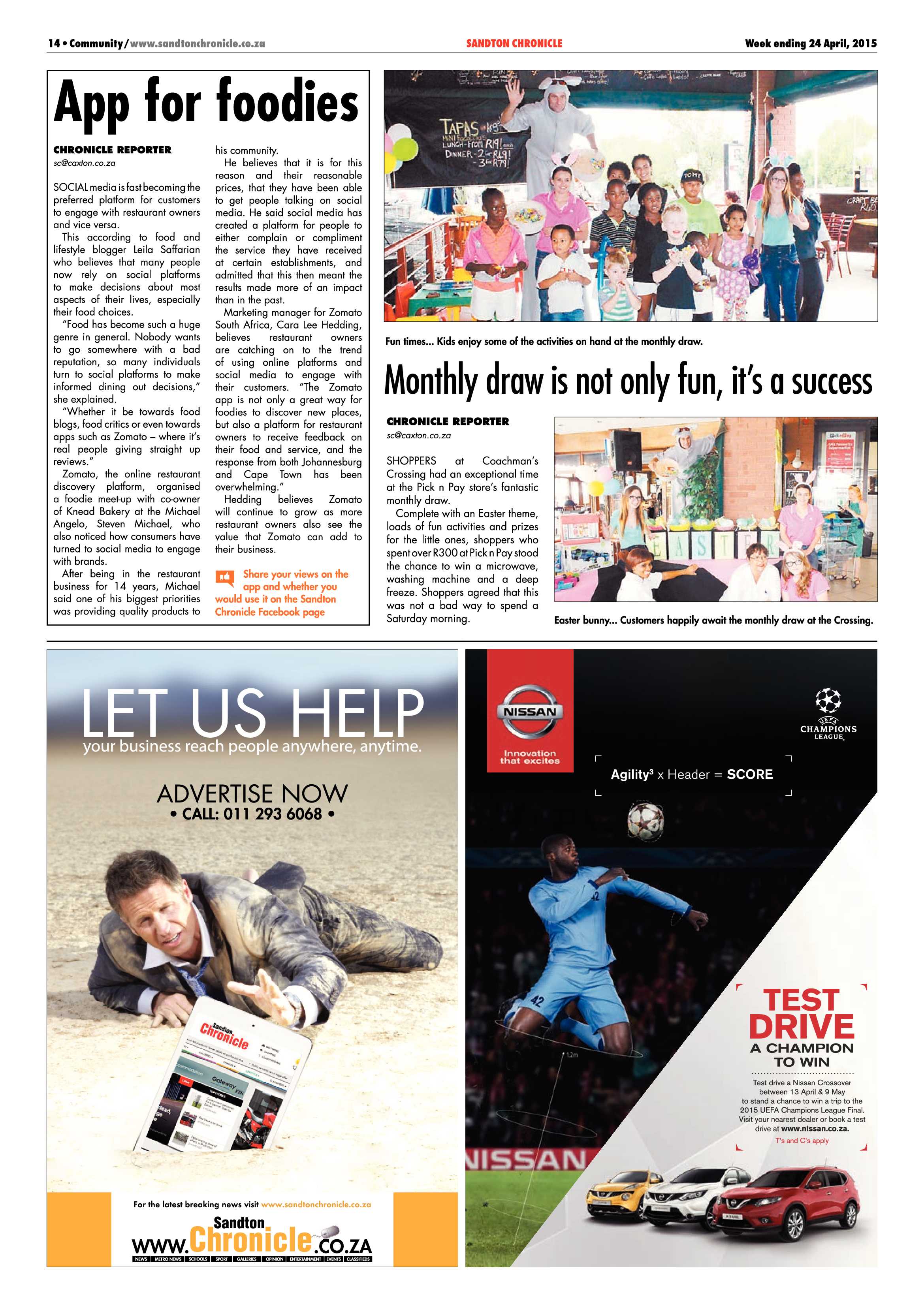 Sandton Chronicle 24 April 2015 page 14