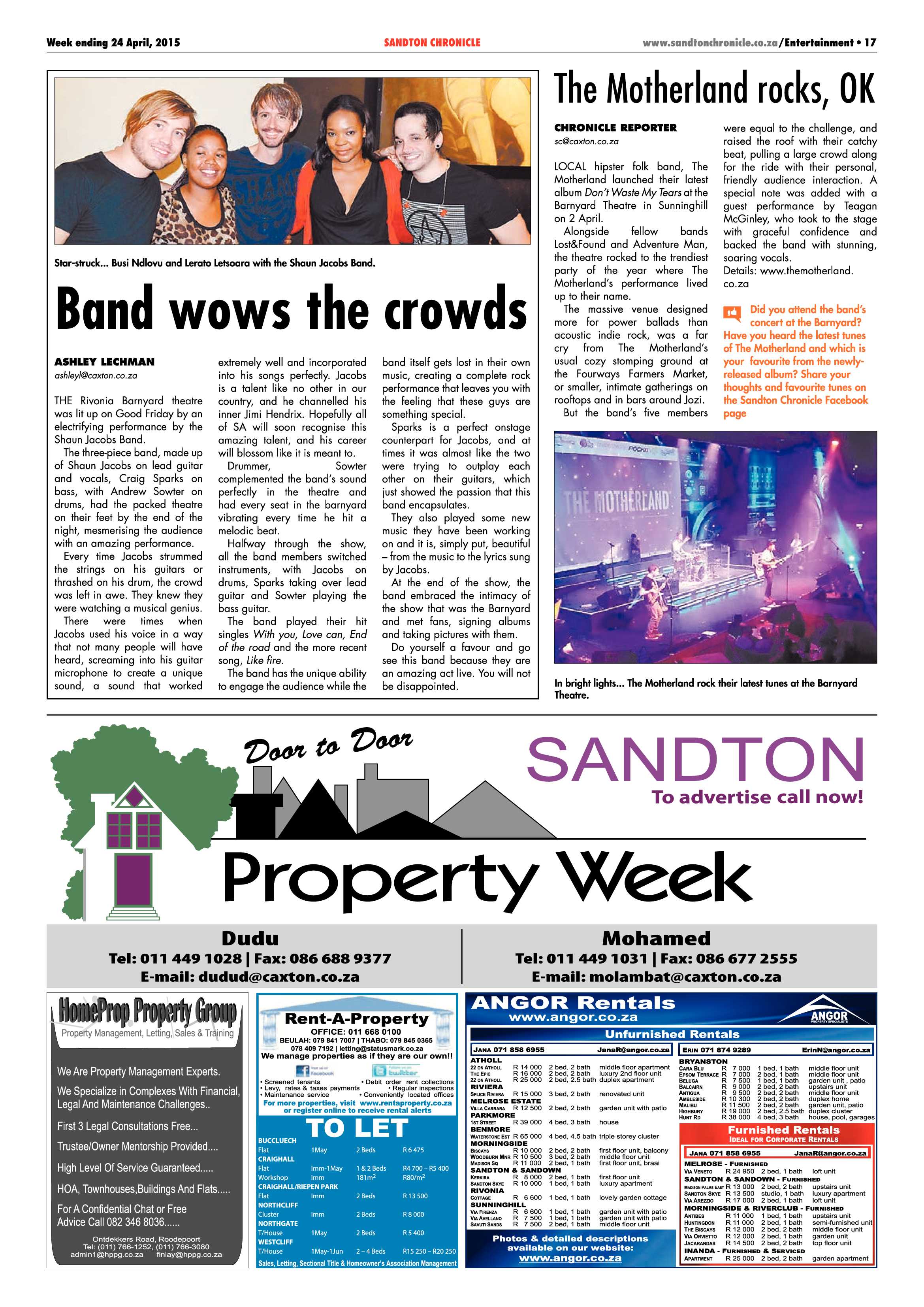 Sandton Chronicle 24 April 2015 page 29