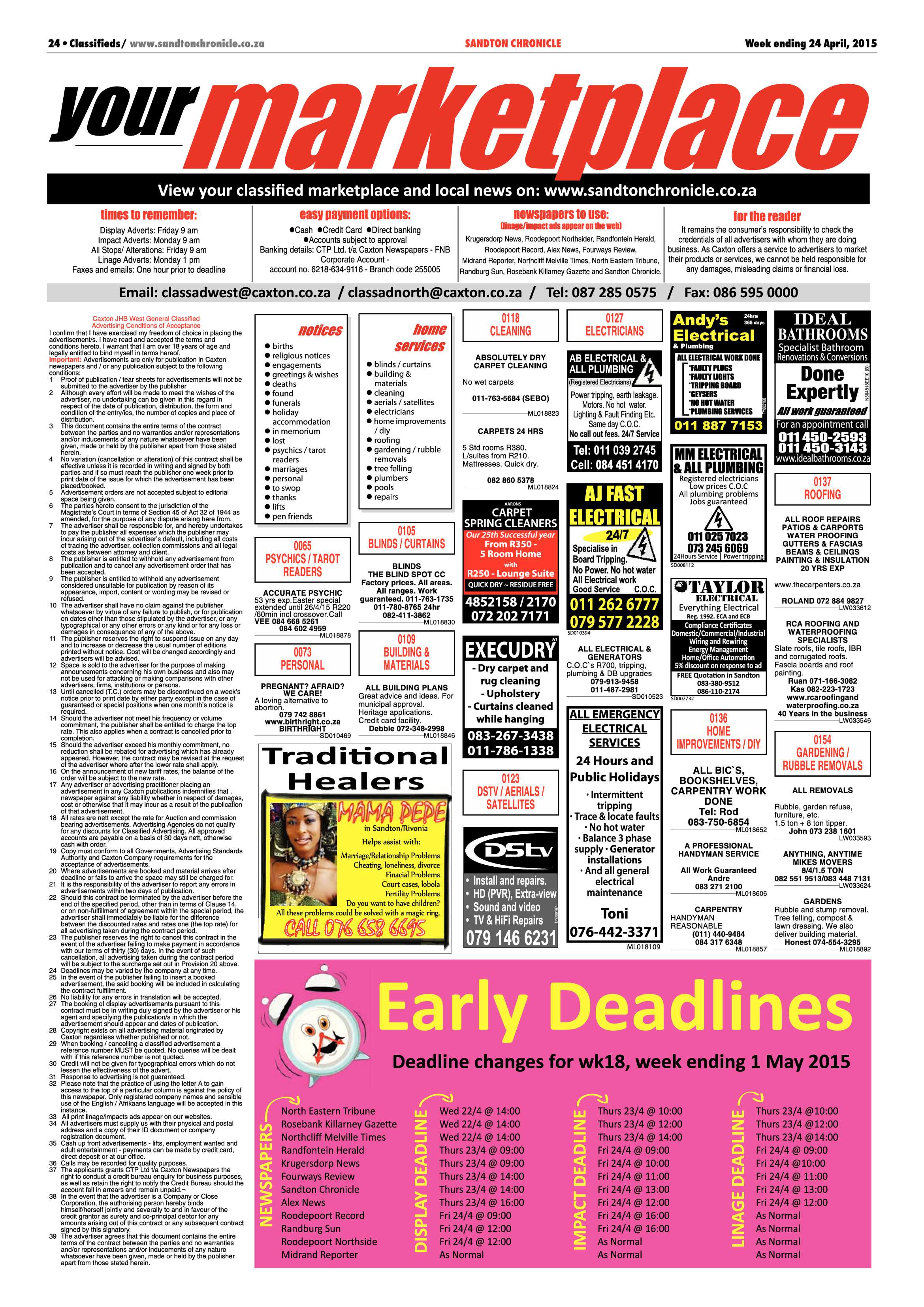 Sandton Chronicle 24 April 2015 page 36