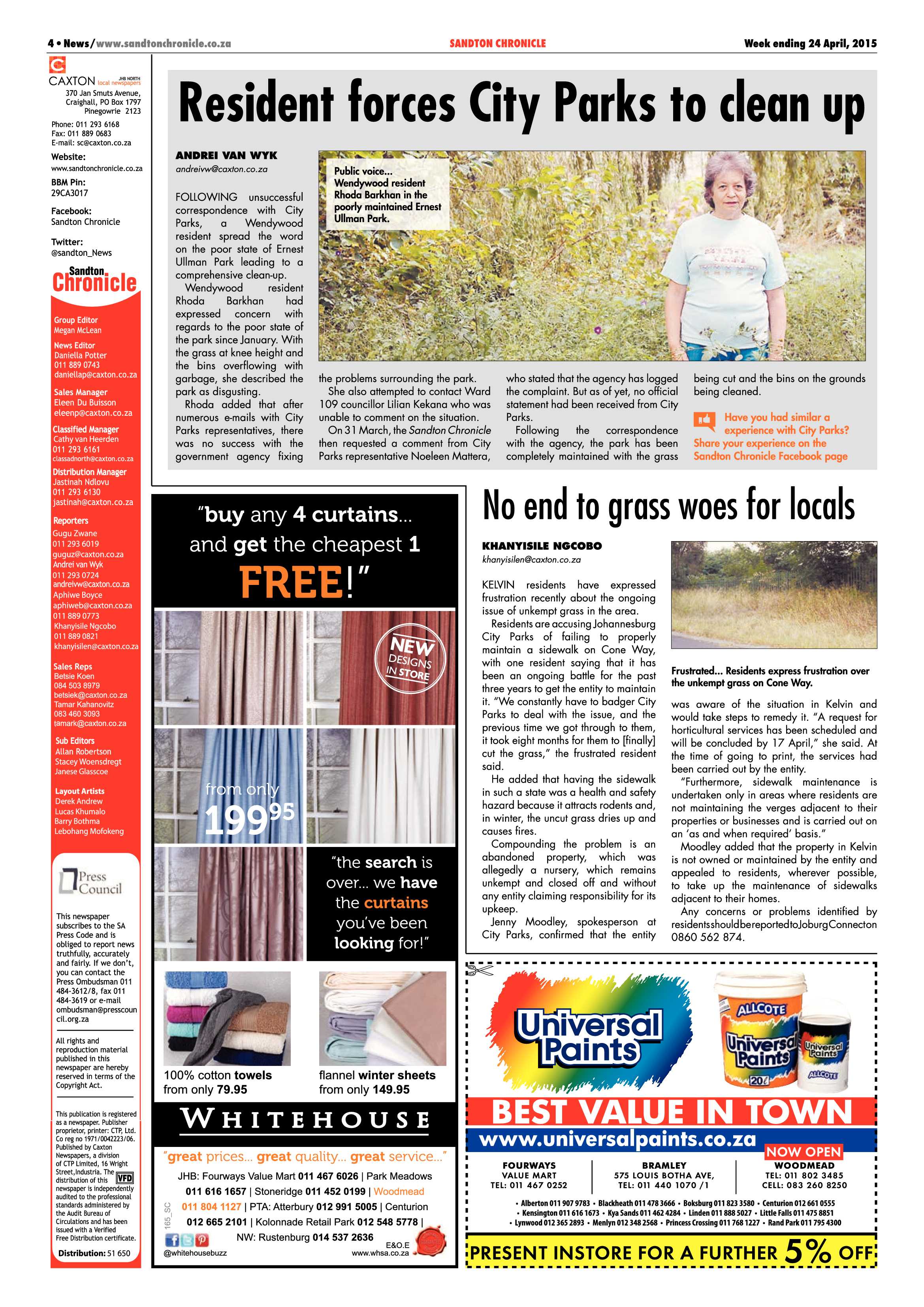 Sandton Chronicle 24 April 2015 page 4