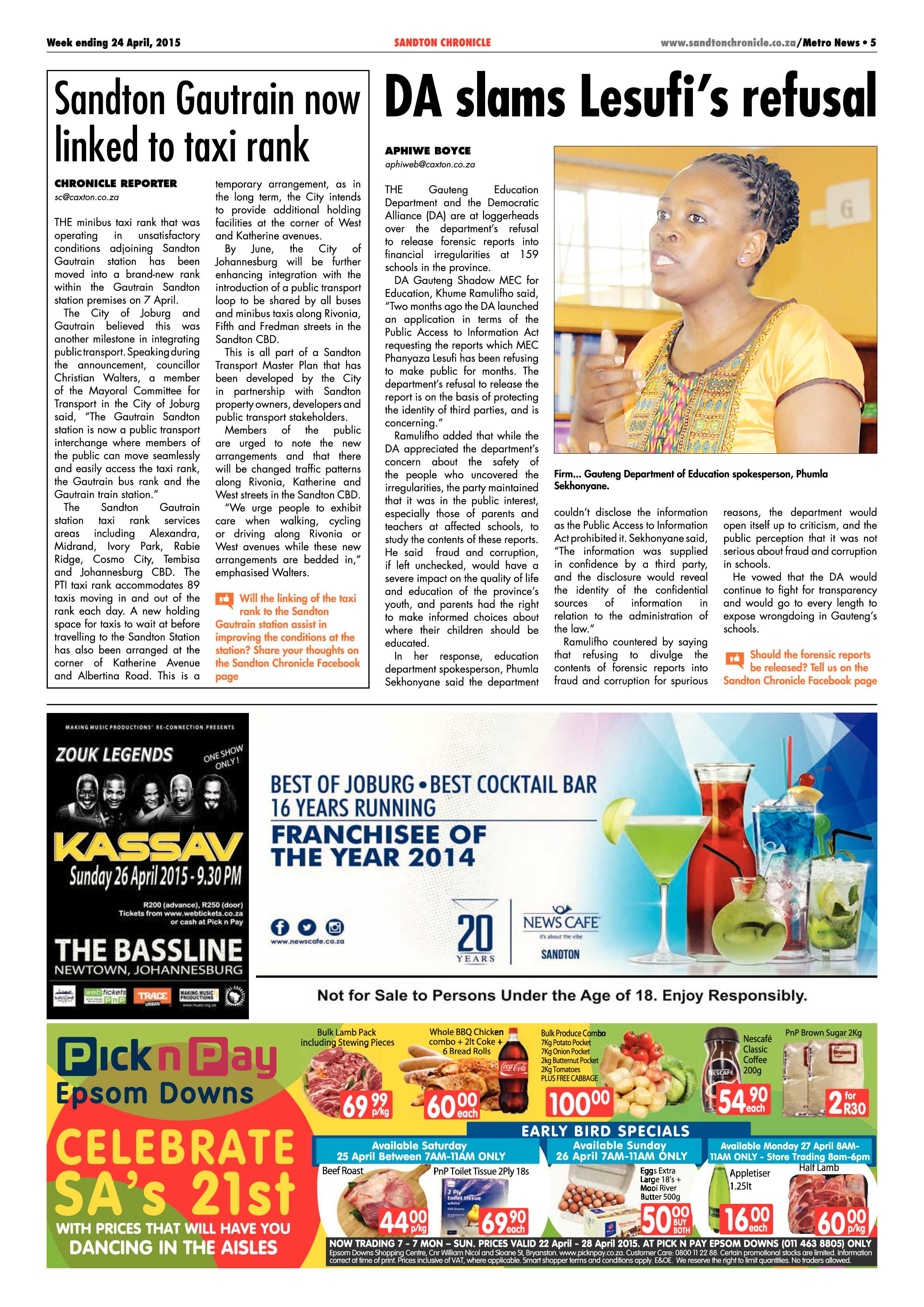 Sandton Chronicle 24 April 2015 page 5