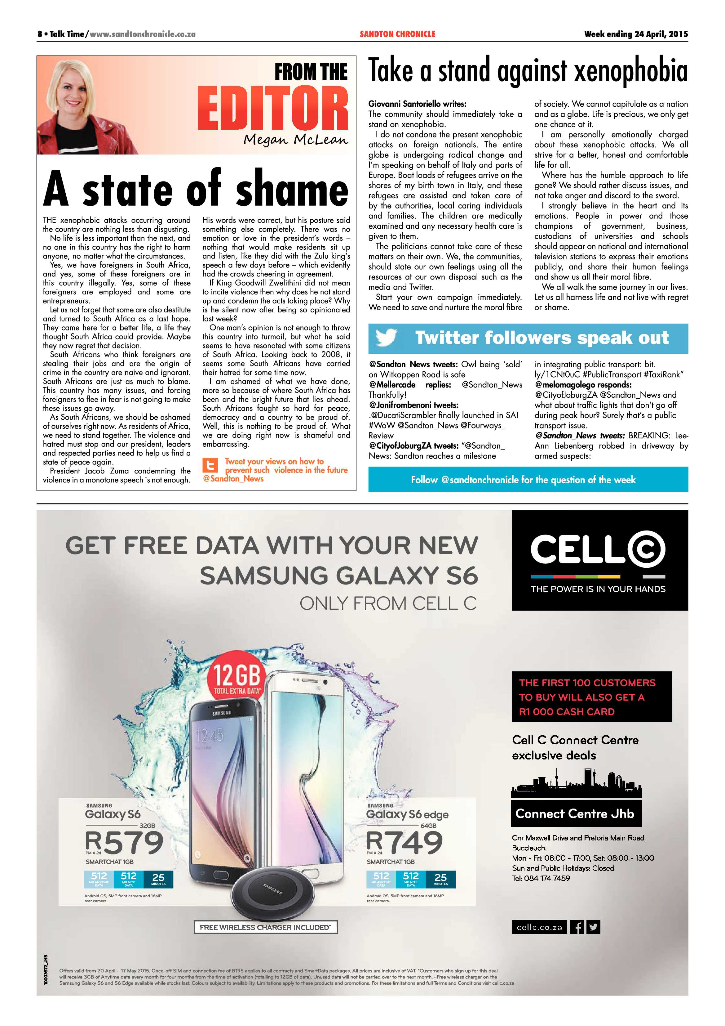 Sandton Chronicle 24 April 2015 page 8