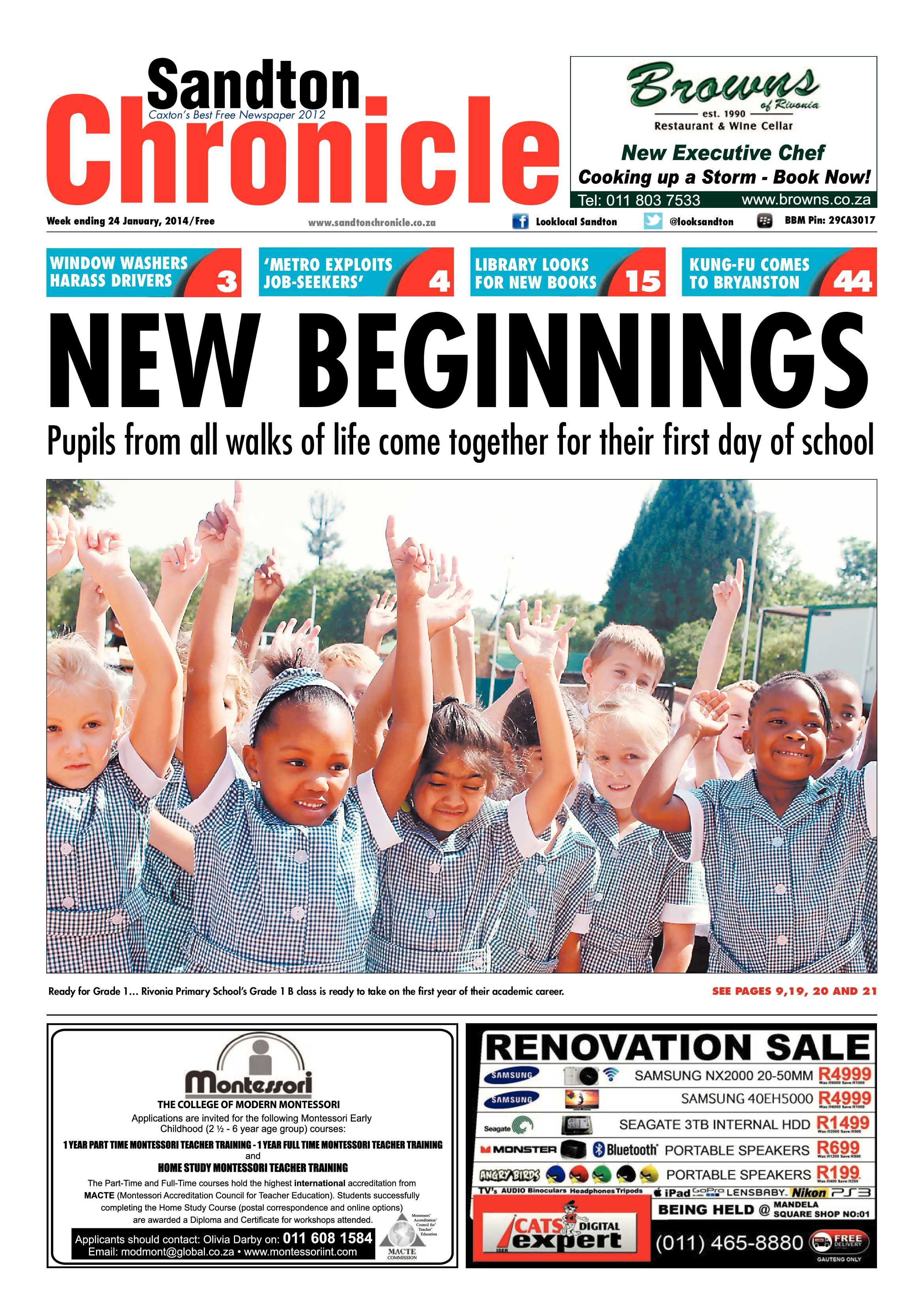 Sandton Chronicle 24 January 2014 page 1