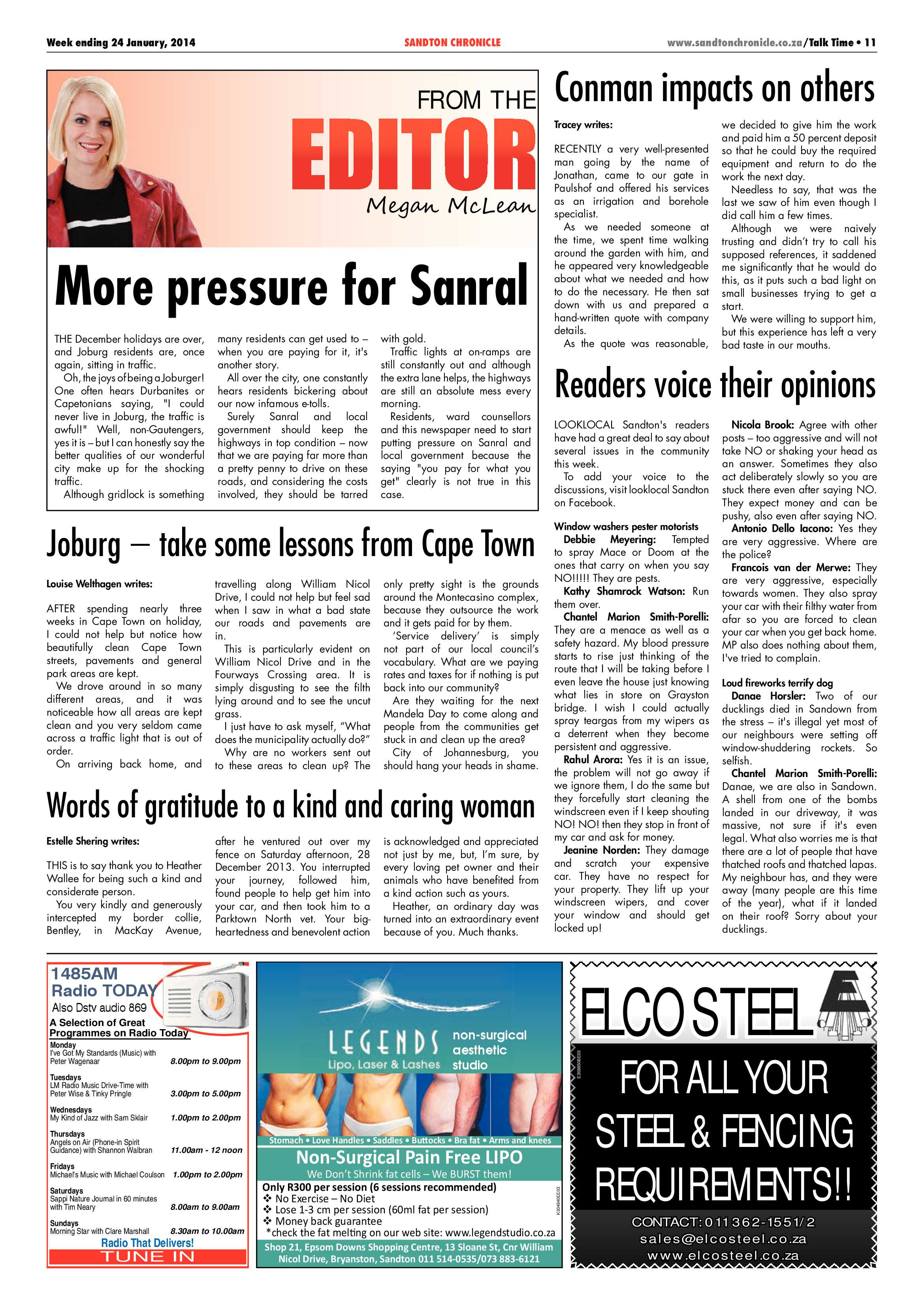 Sandton Chronicle 24 January 2014 page 11