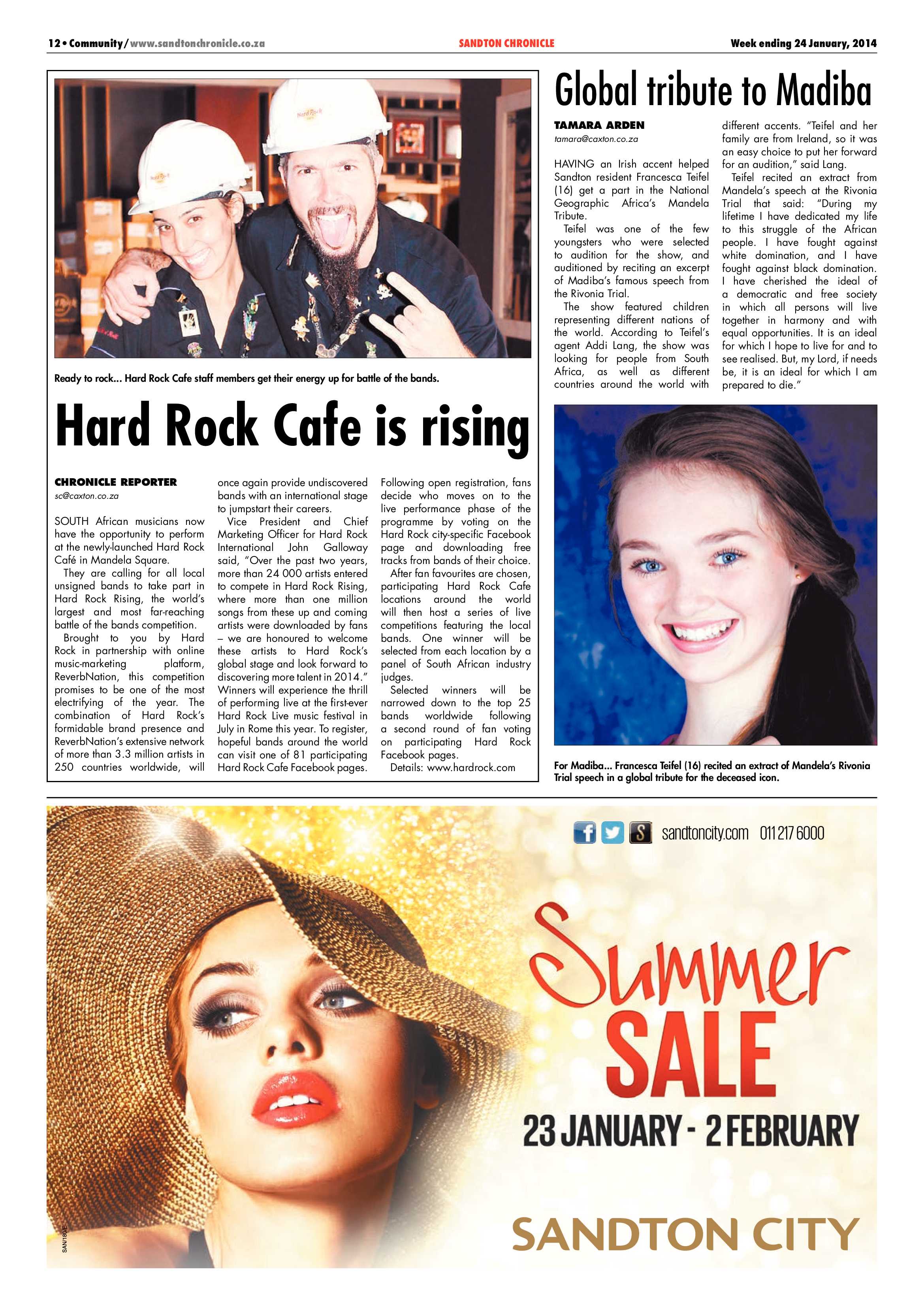 Sandton Chronicle 24 January 2014 page 12