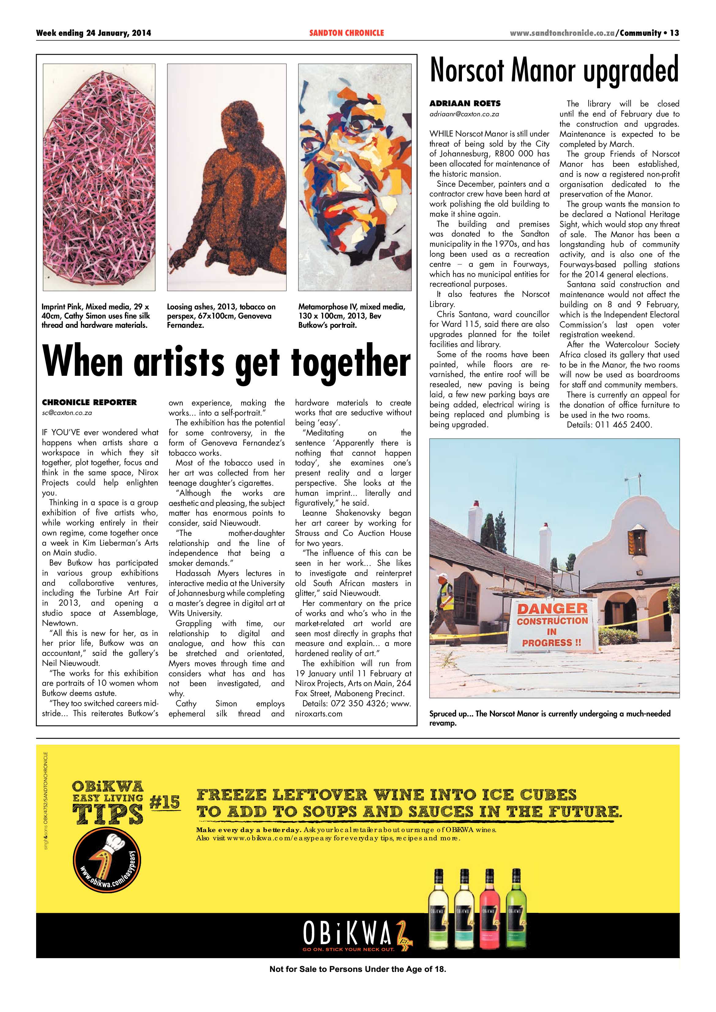 Sandton Chronicle 24 January 2014 page 13