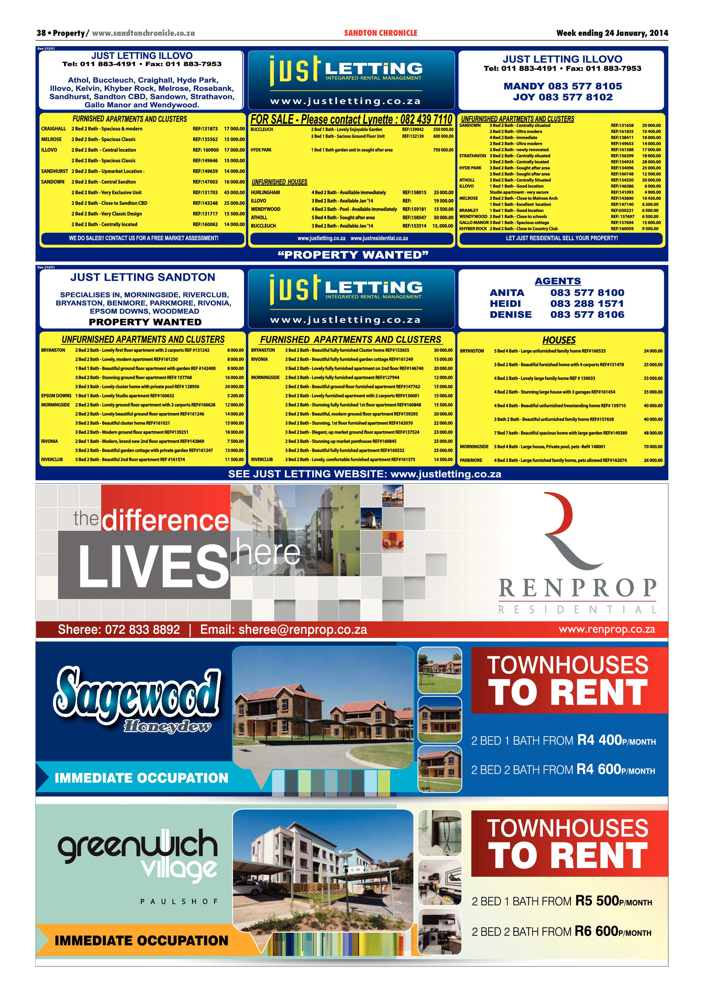 Sandton Chronicle 24 January 2014 page 50