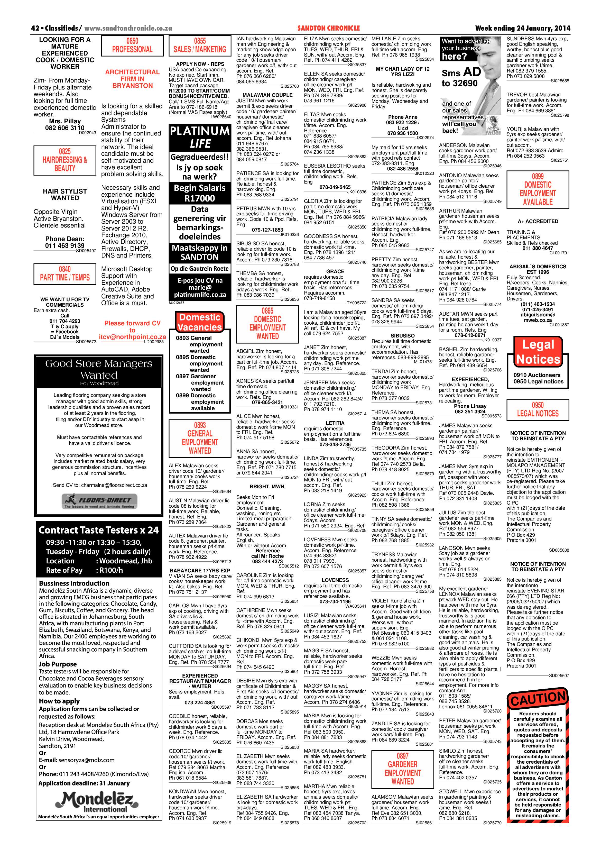 Sandton Chronicle 24 January 2014 page 54