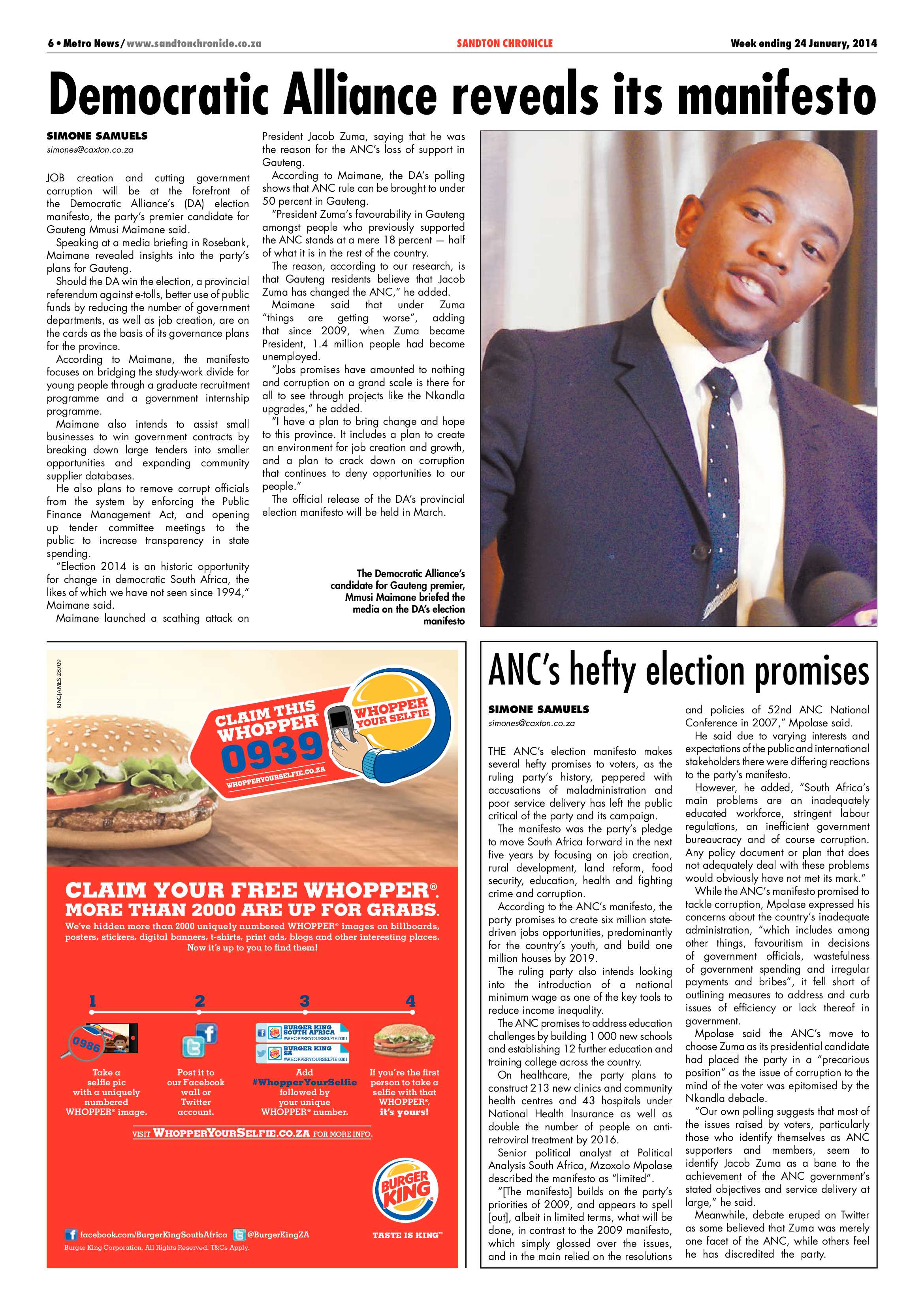 Sandton Chronicle 24 January 2014 page 6