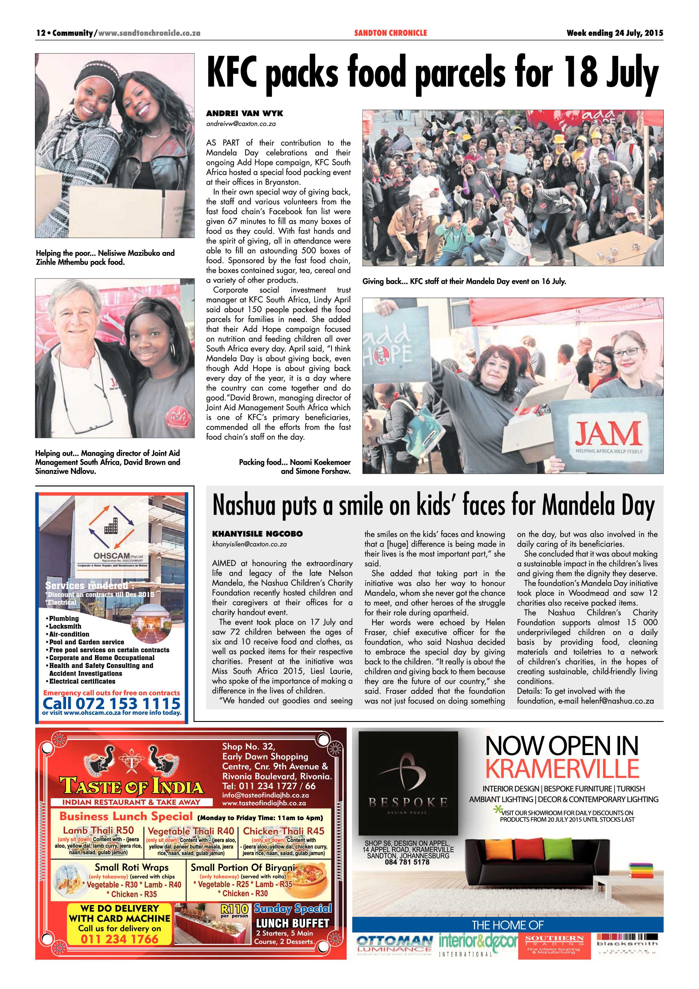 Sandton Chronicle 24 July 2015 page 12