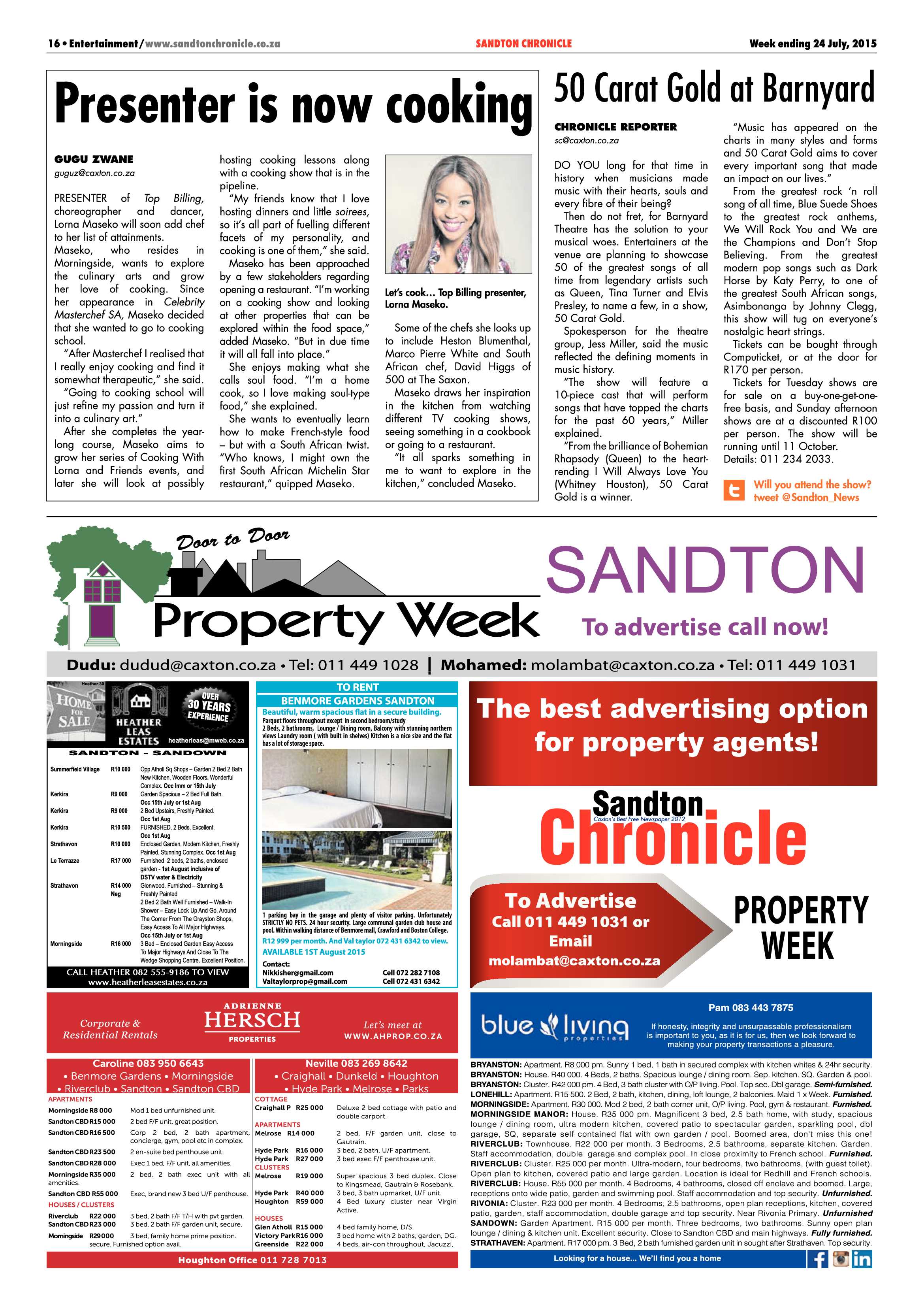 Sandton Chronicle 24 July 2015 page 36