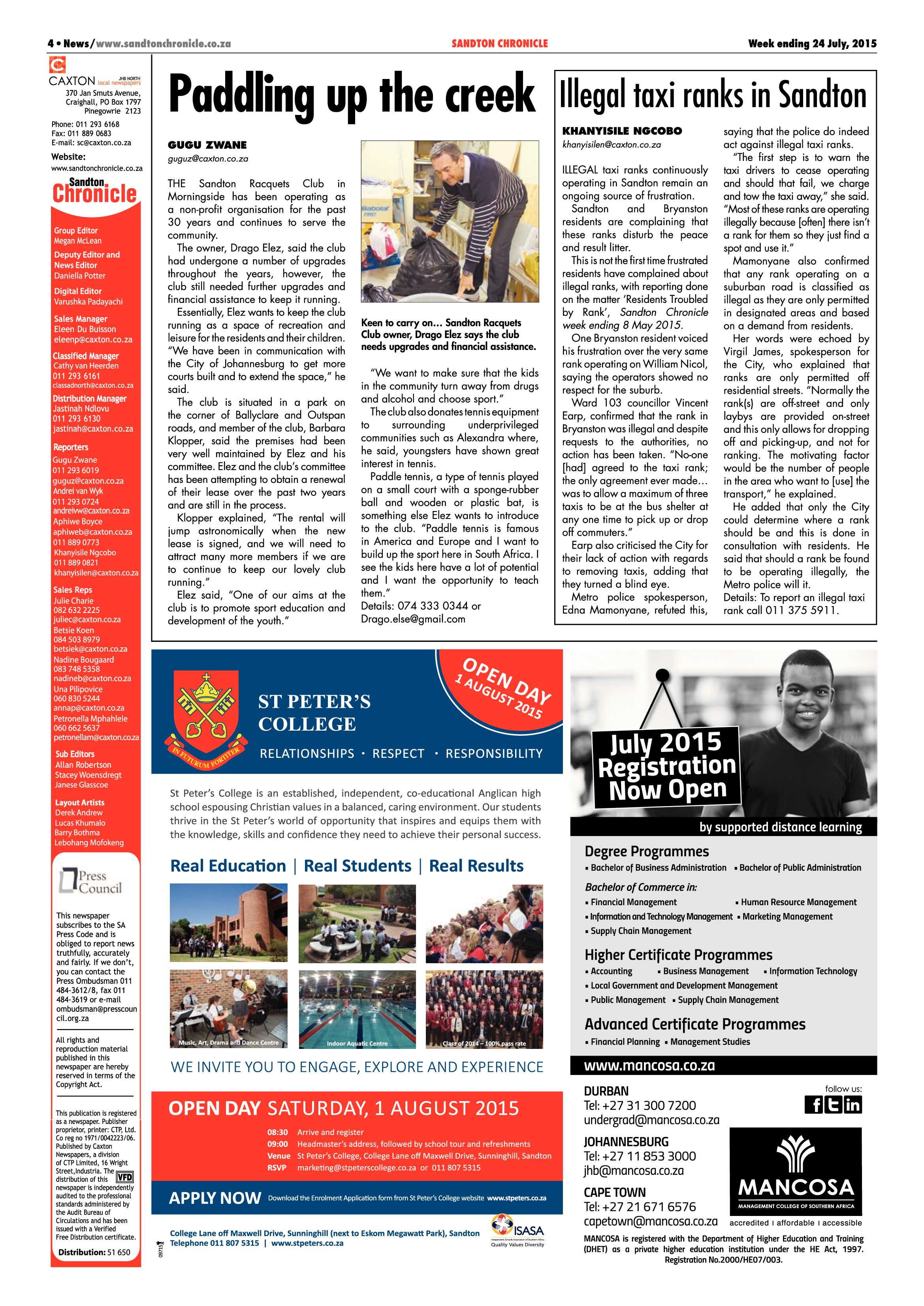Sandton Chronicle 24 July 2015 page 4