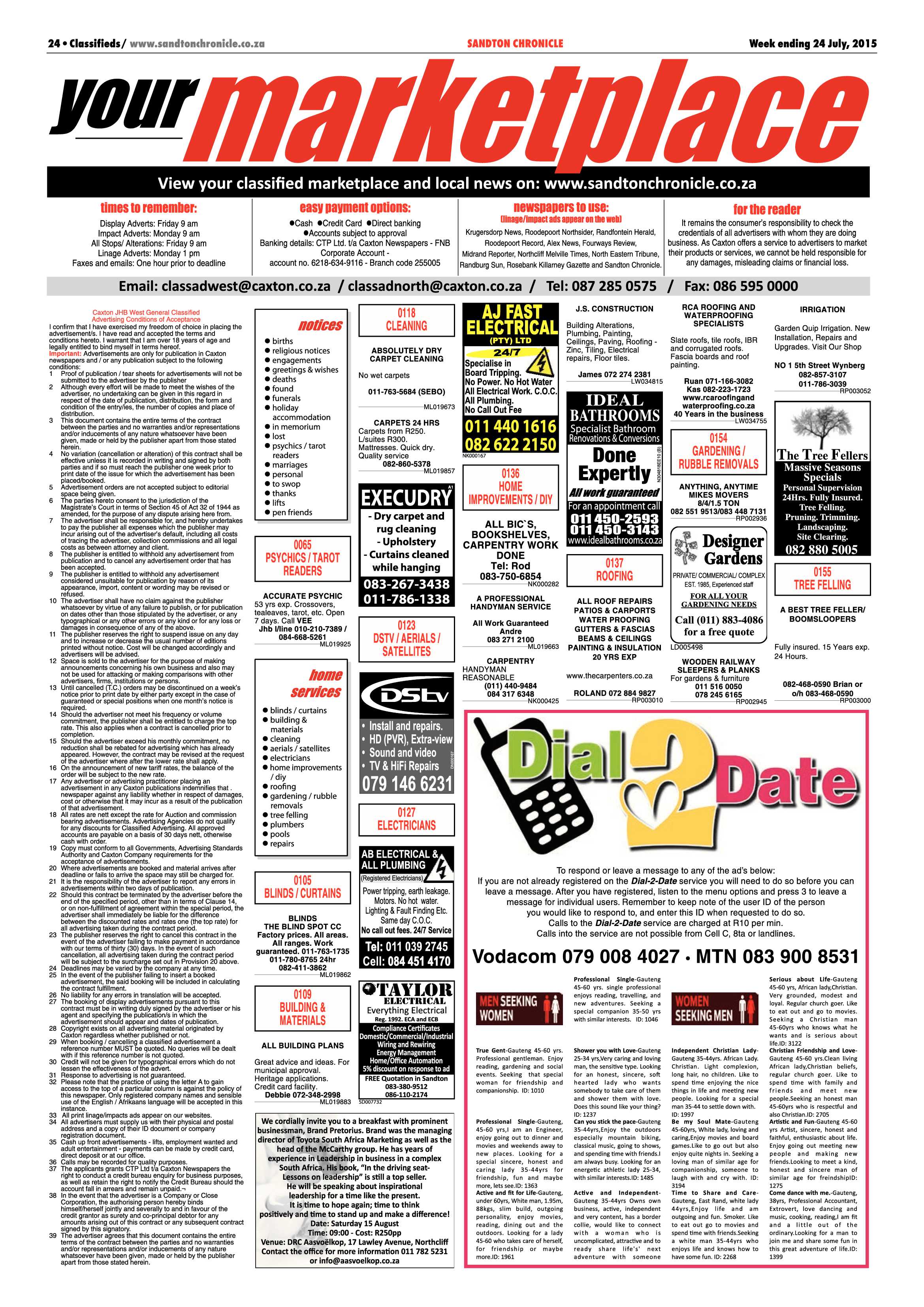 Sandton Chronicle 24 July 2015 page 44