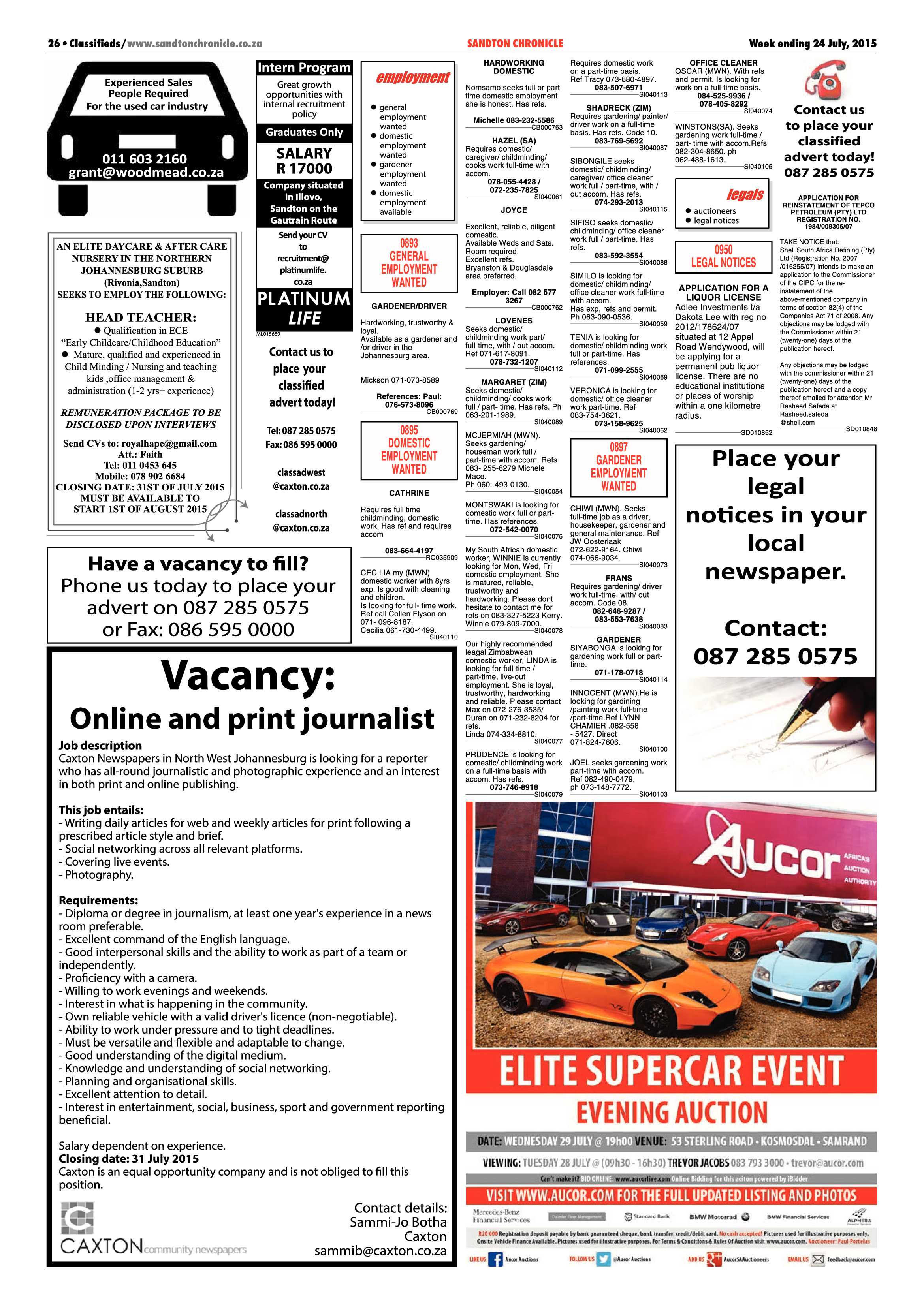 Sandton Chronicle 24 July 2015 page 46