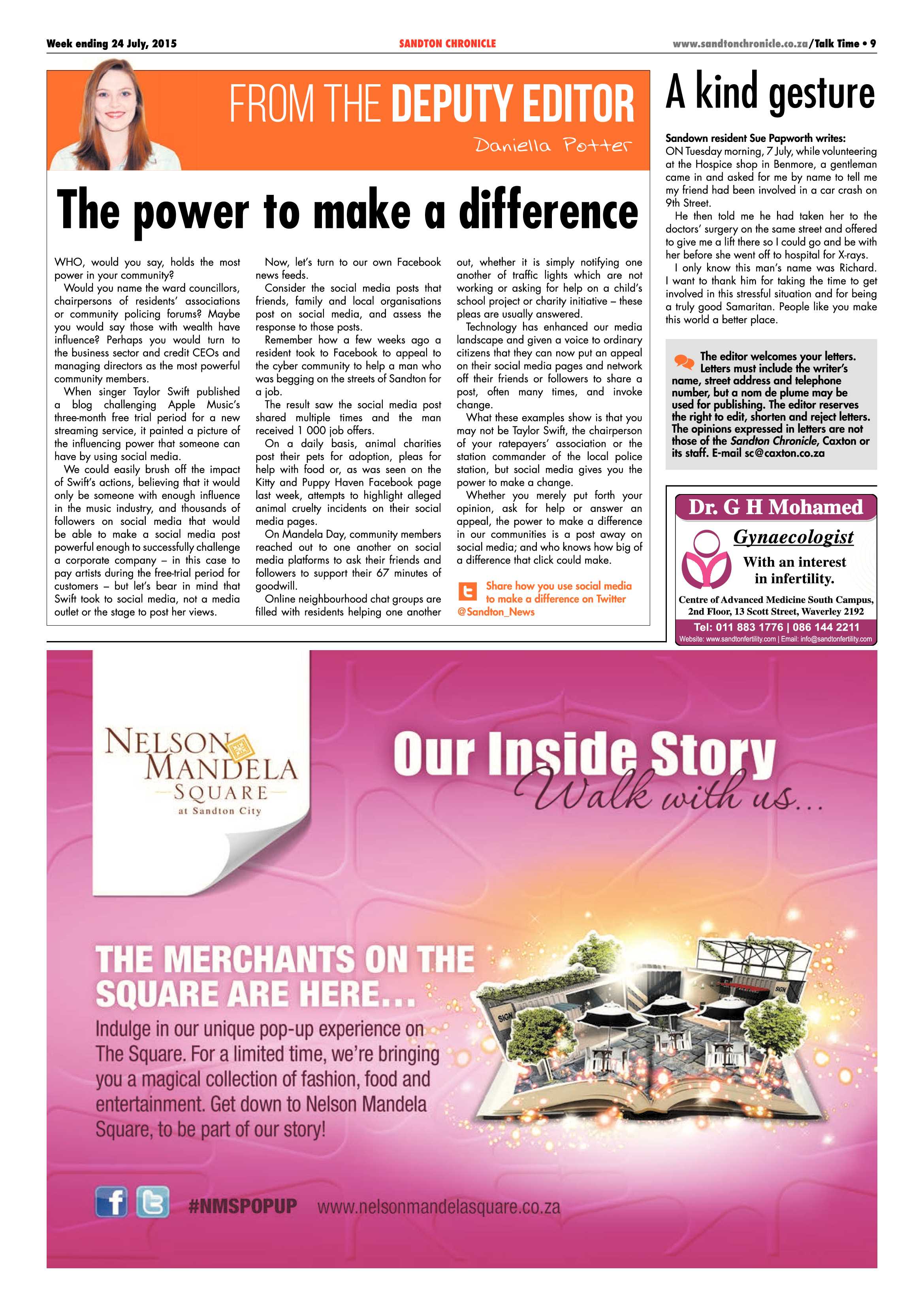 Sandton Chronicle 24 July 2015 page 9