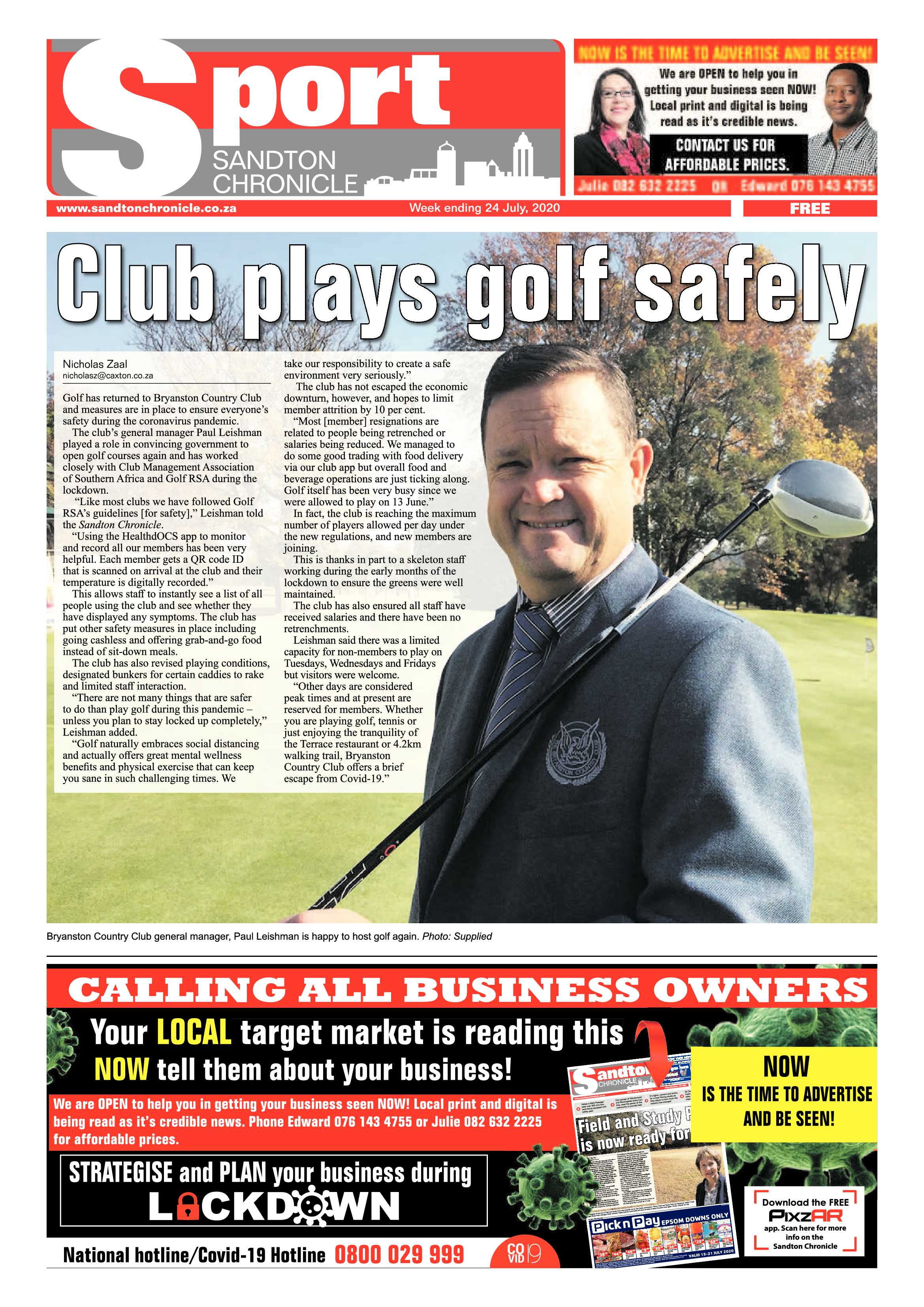 Sandton Chronicle 24 July 2020 page 16
