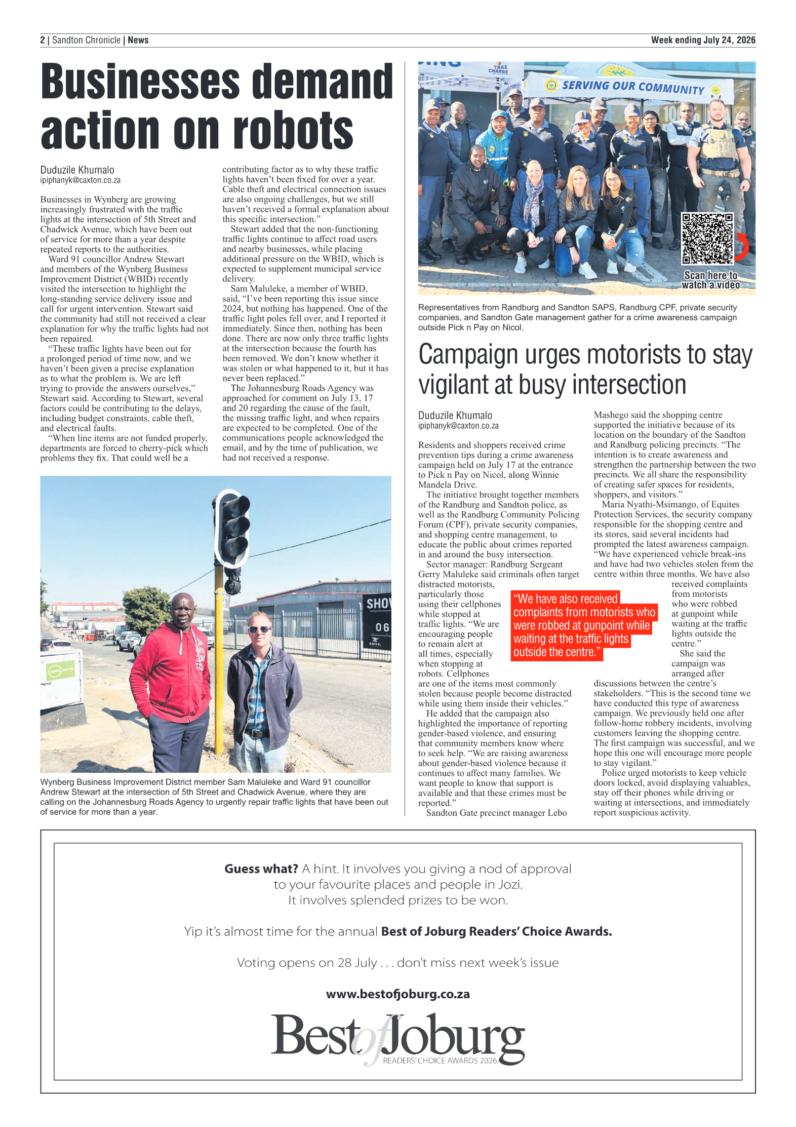 Sandton Chronicle 24 July 2026 page 2