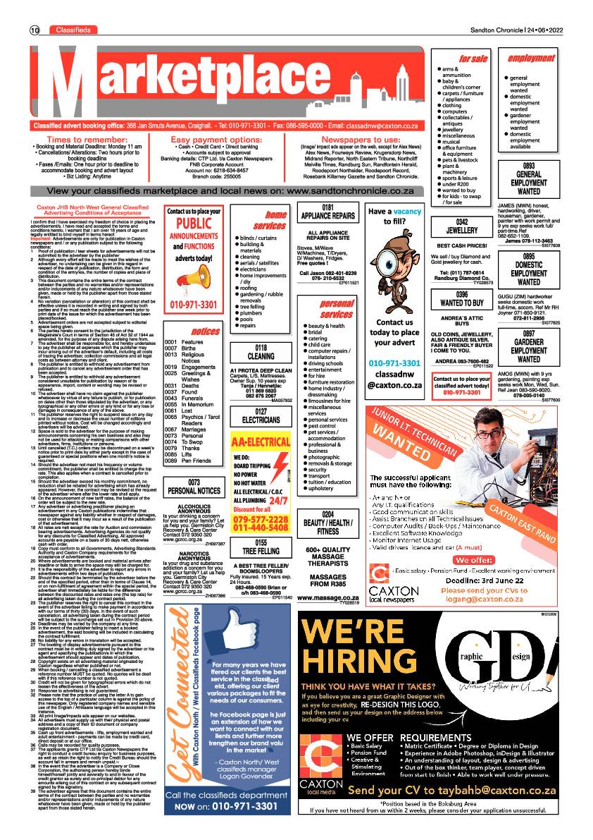 Sandton Chronicle 24 June 2022 page 10