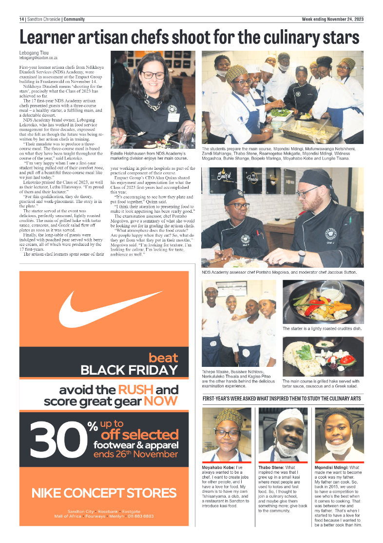 Sandton Chronicle 24 November 2023 page 14