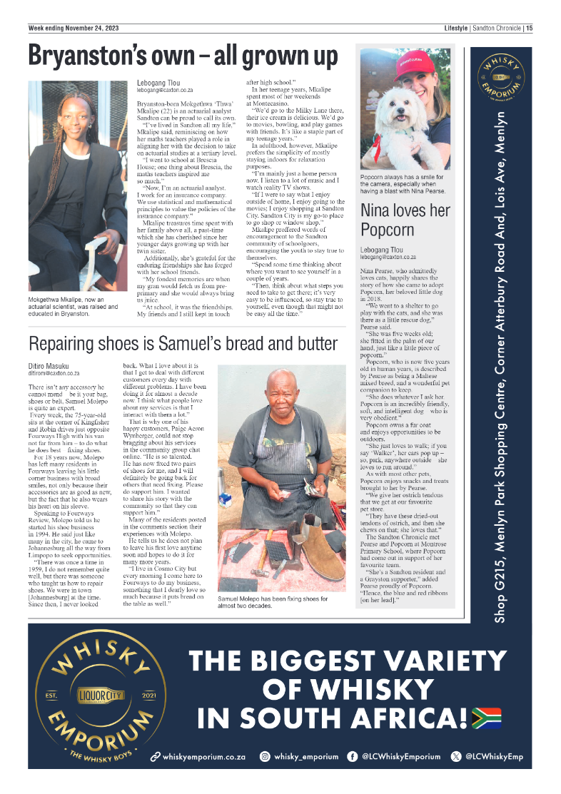 Sandton Chronicle 24 November 2023 page 15