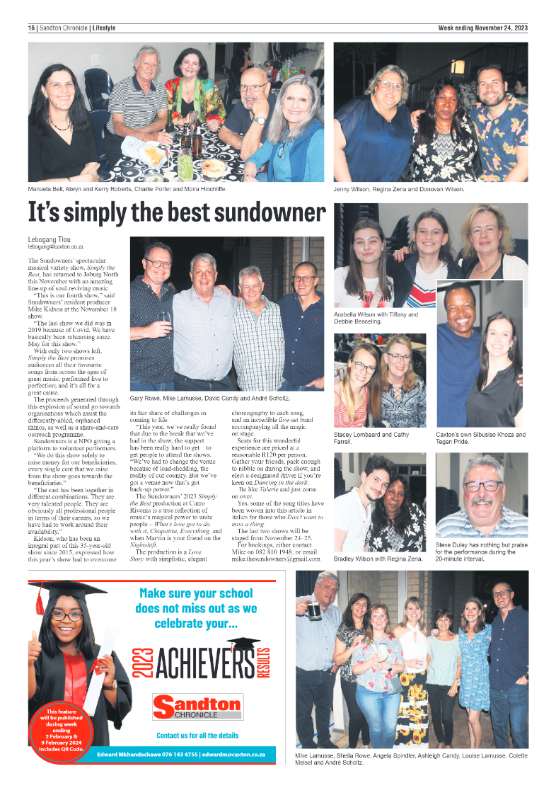 Sandton Chronicle 24 November 2023 page 16