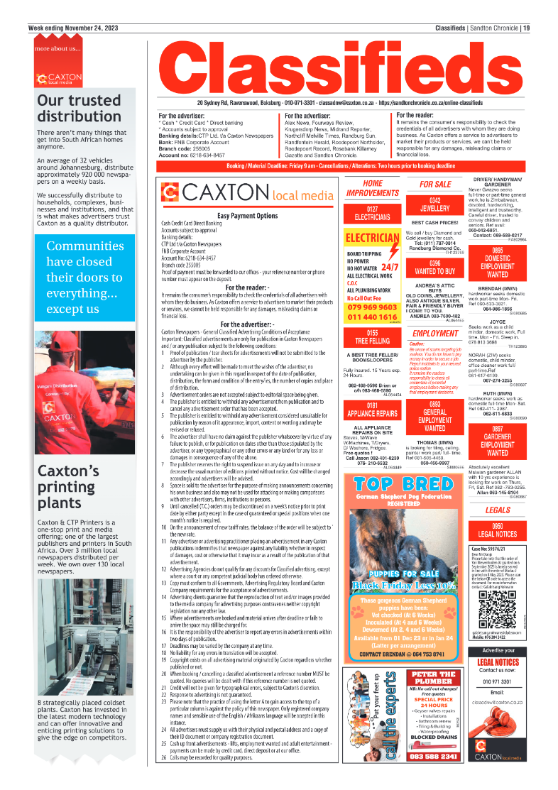 Sandton Chronicle 24 November 2023 page 19