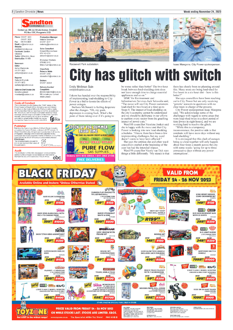 Sandton Chronicle 24 November 2023 page 2