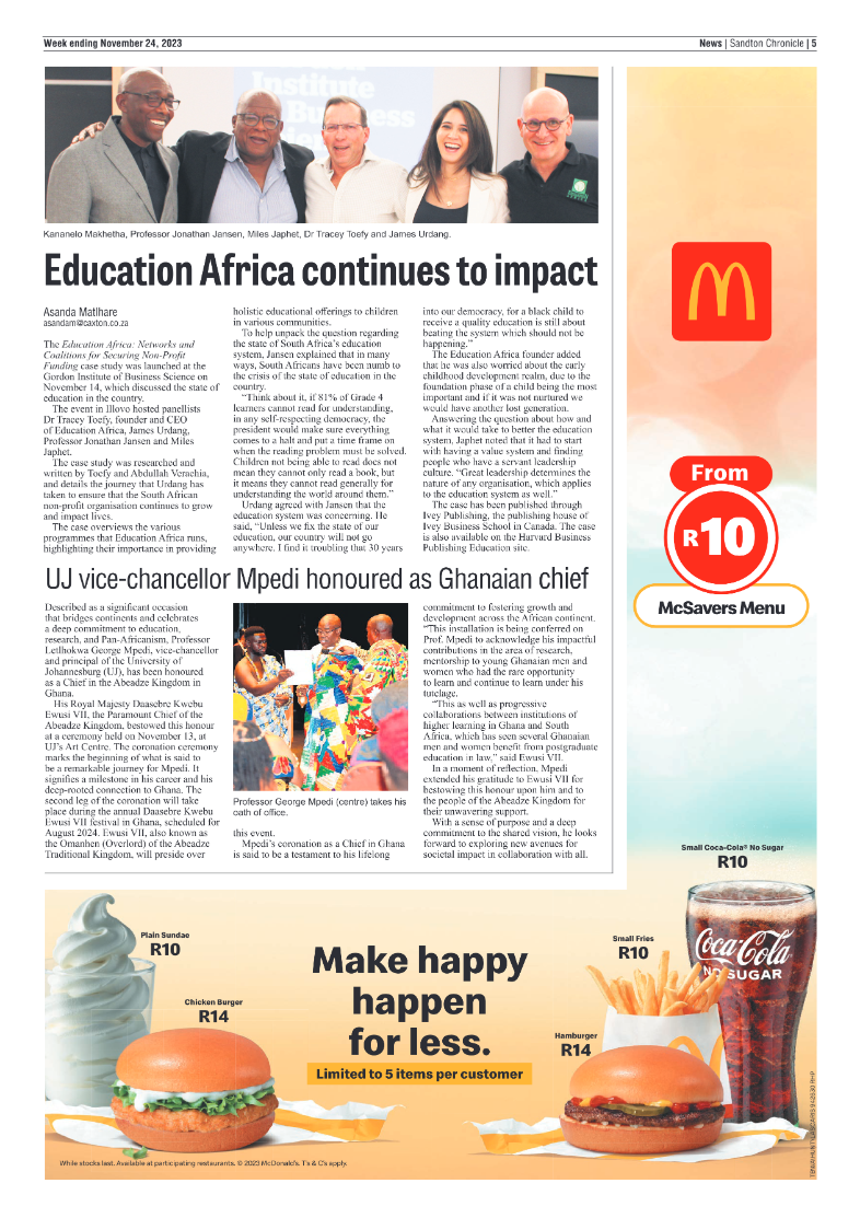 Sandton Chronicle 24 November 2023 page 5