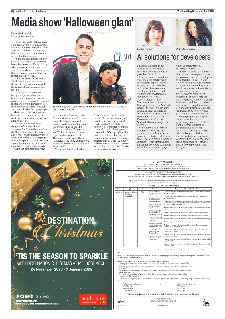 Sandton Chronicle 24 November 2023 page 8
