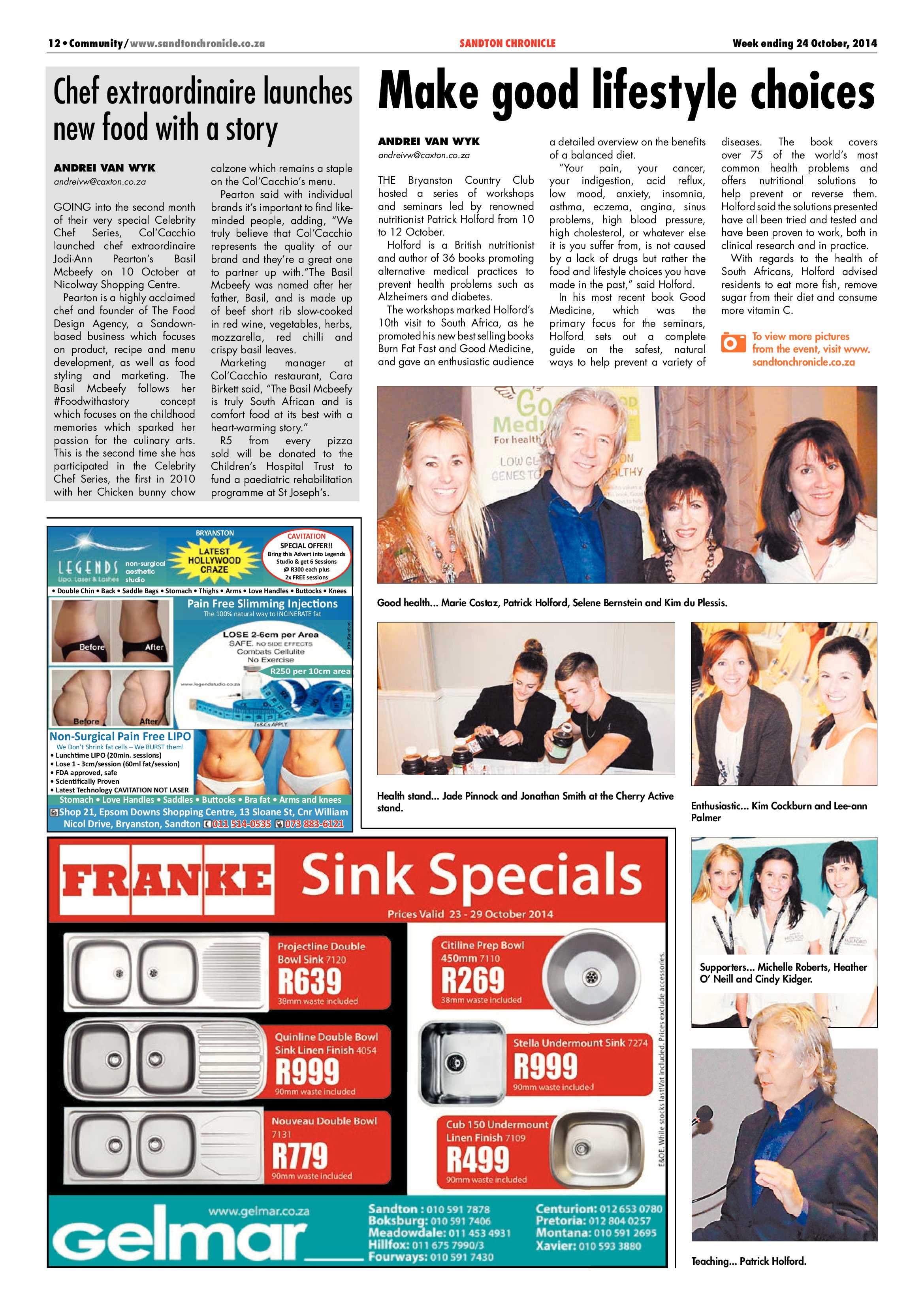 Sandton Chronicle 24 October 2014 page 12