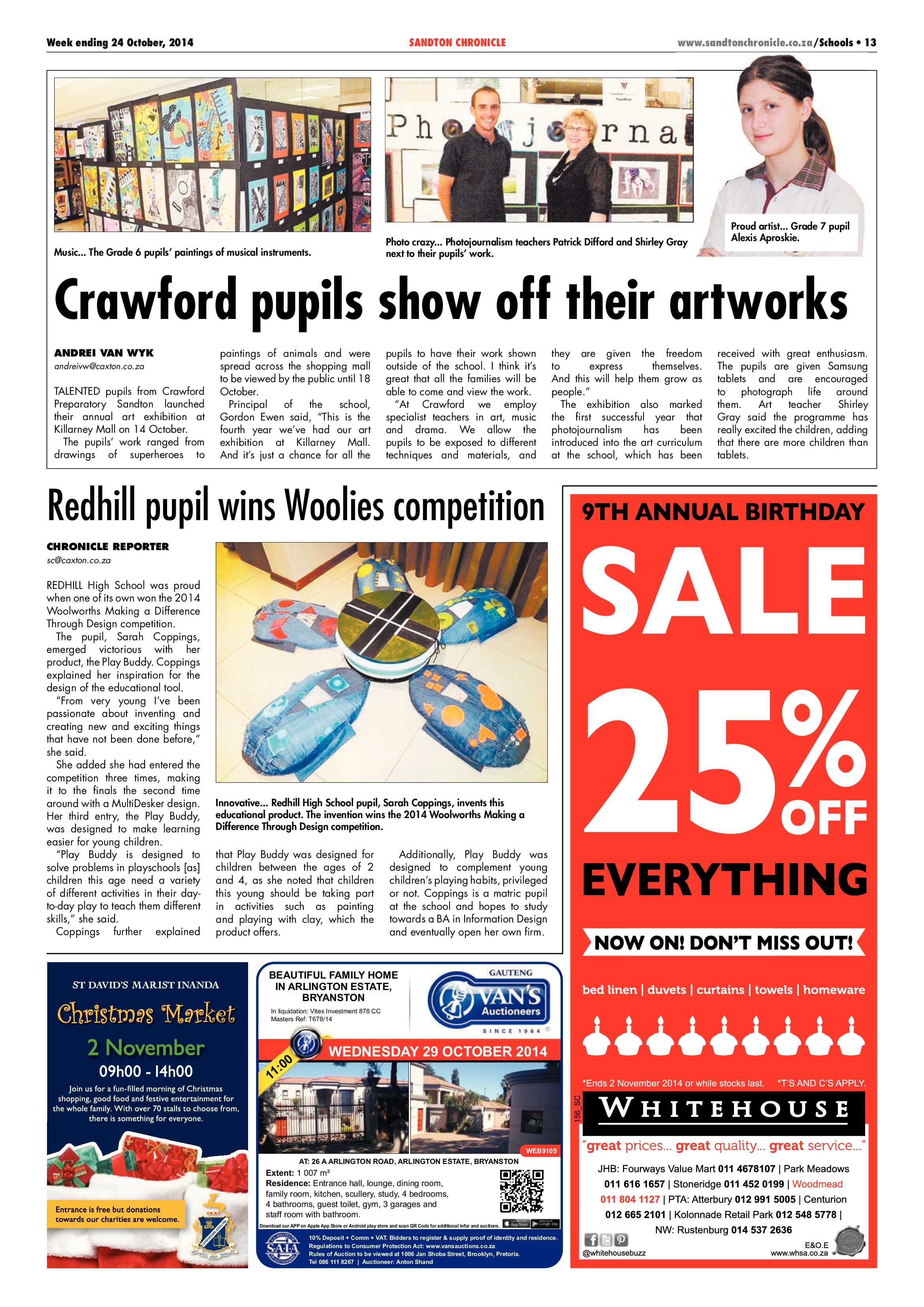 Sandton Chronicle 24 October 2014 page 13