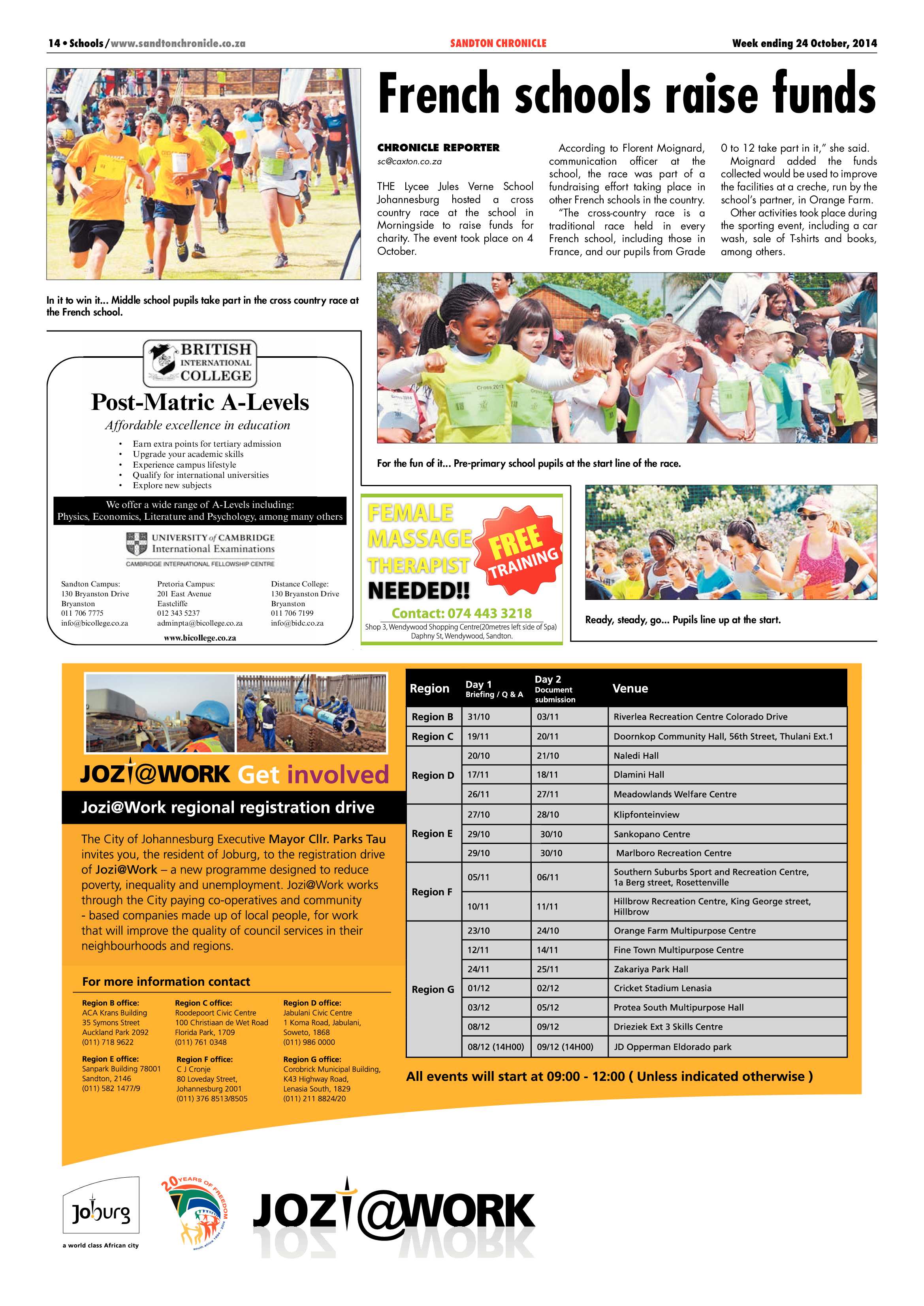Sandton Chronicle 24 October 2014 page 14